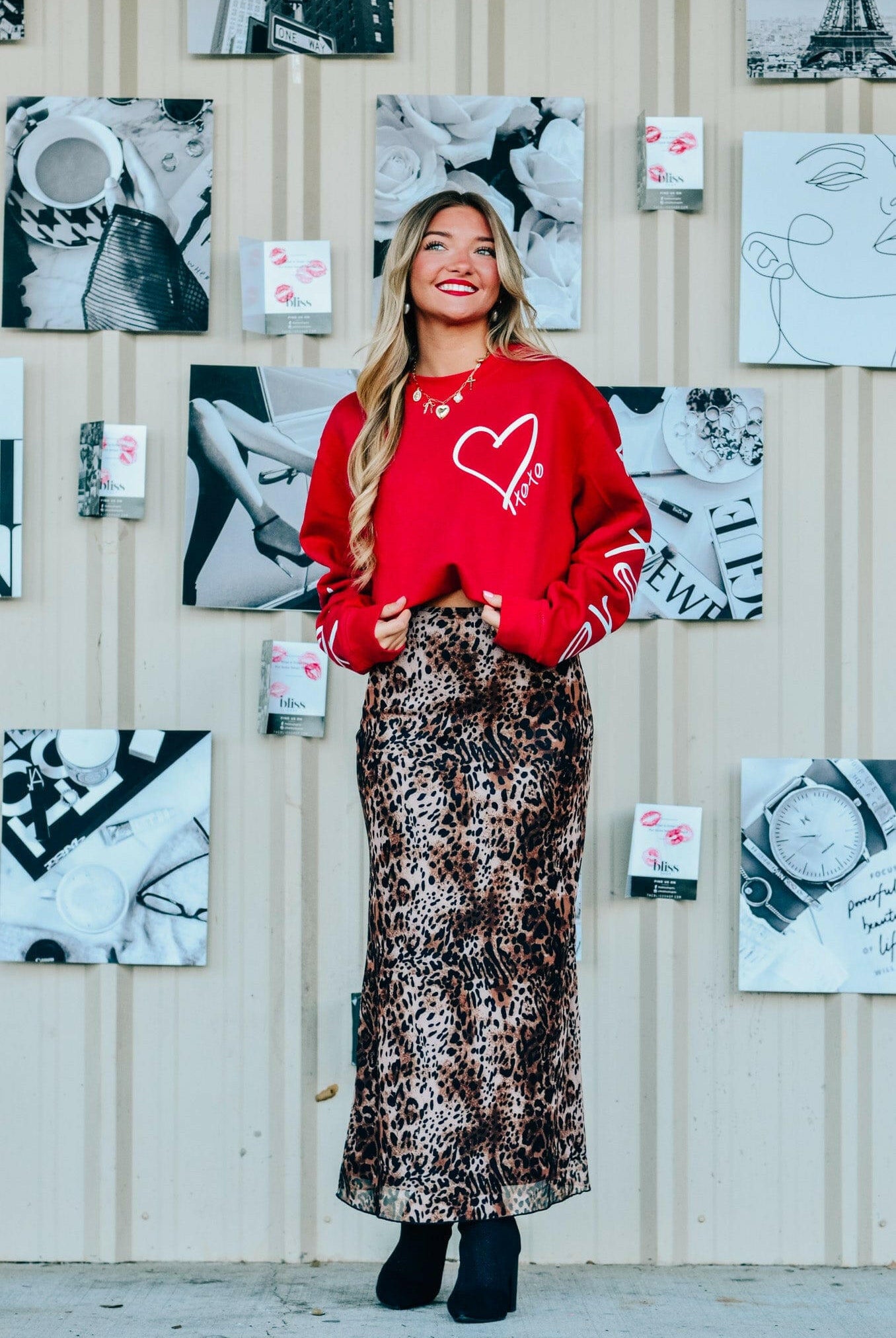Hugs & Kisses Red Sweatshirt-Krush Kandy, Women's Online Fashion Boutique Located in Phoenix, Arizona (Scottsdale Area)