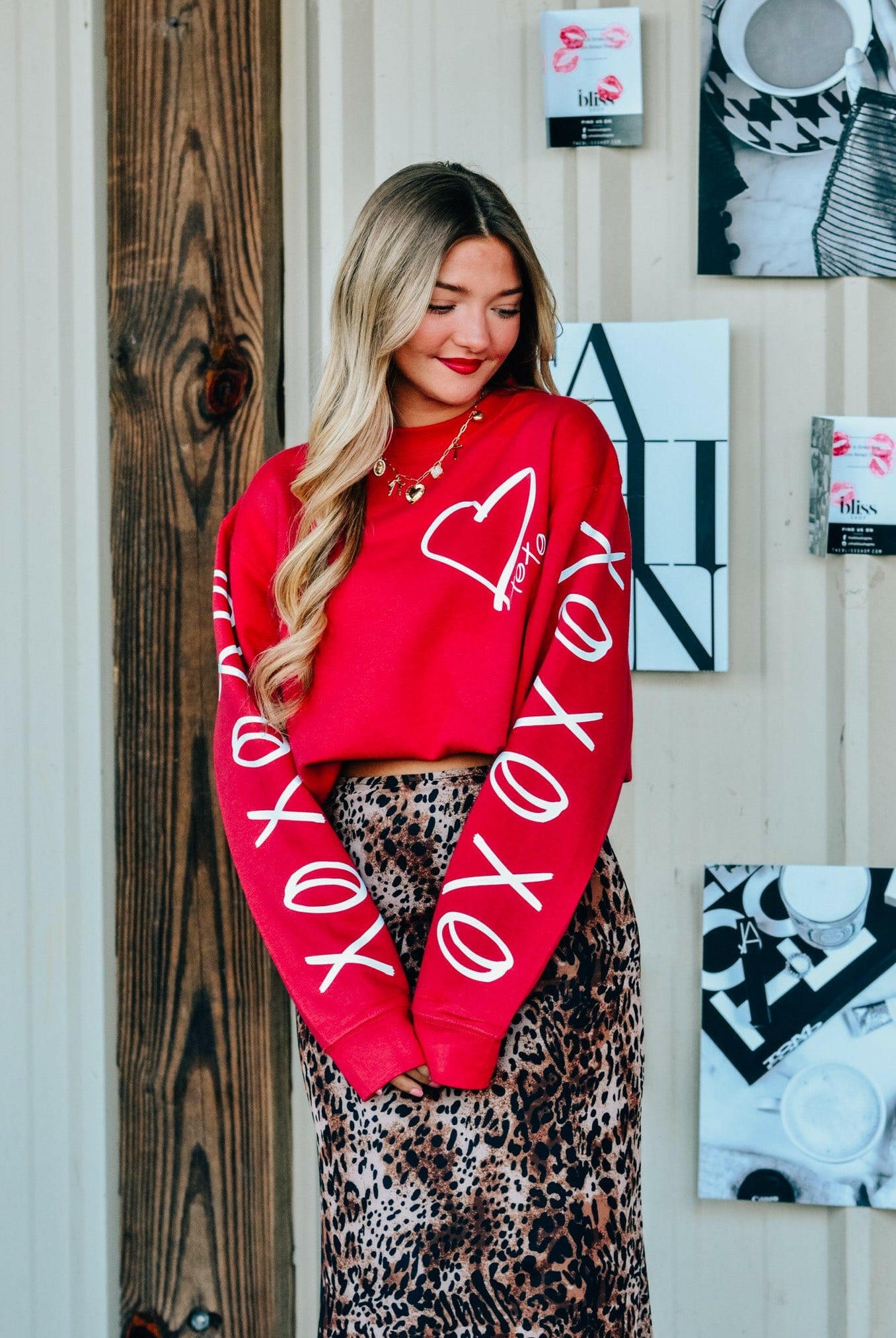 Hugs & Kisses Red Sweatshirt-Krush Kandy, Women's Online Fashion Boutique Located in Phoenix, Arizona (Scottsdale Area)