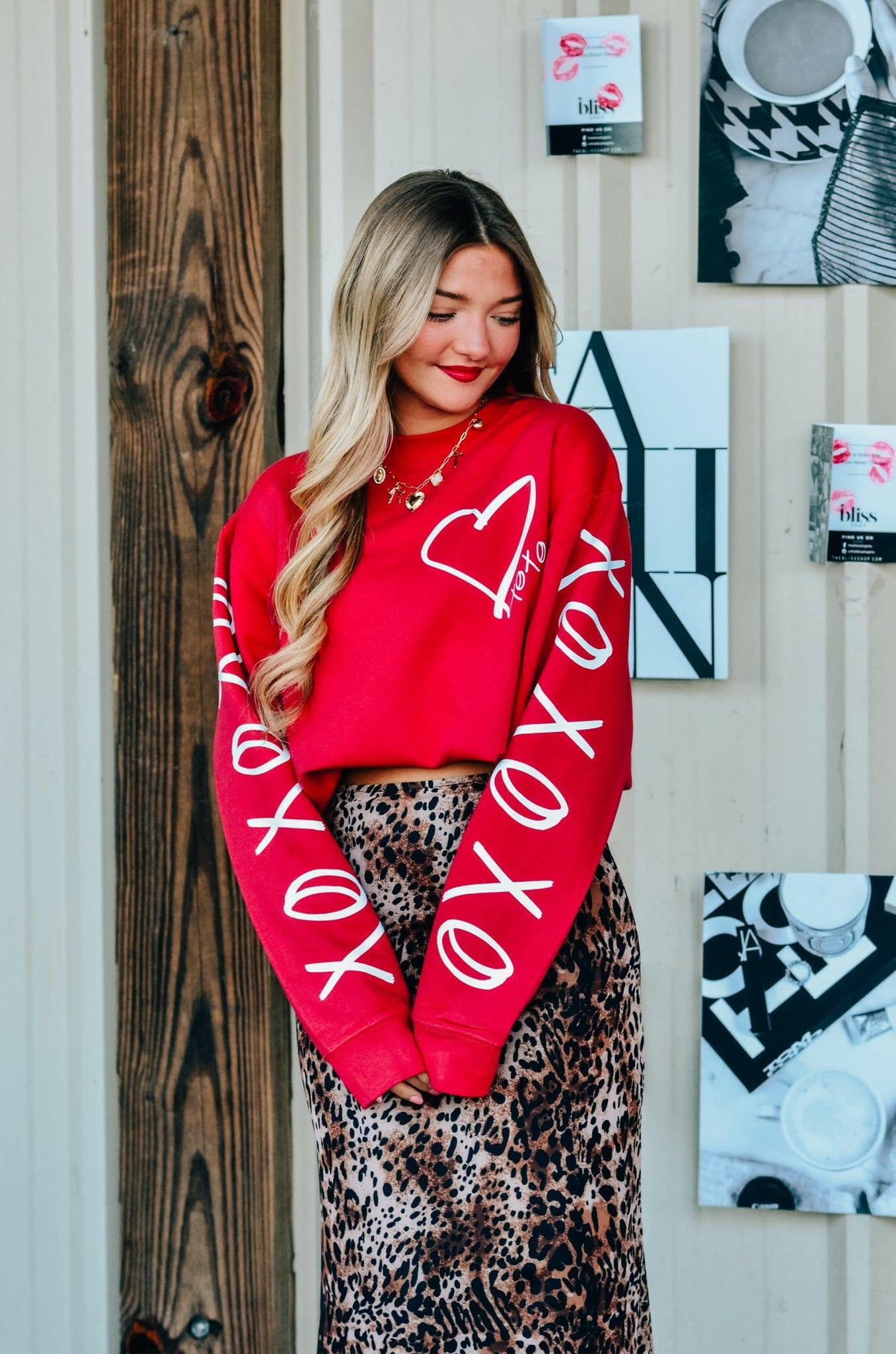 Hugs & Kisses Red Sweatshirt-Krush Kandy, Women's Online Fashion Boutique Located in Phoenix, Arizona (Scottsdale Area)