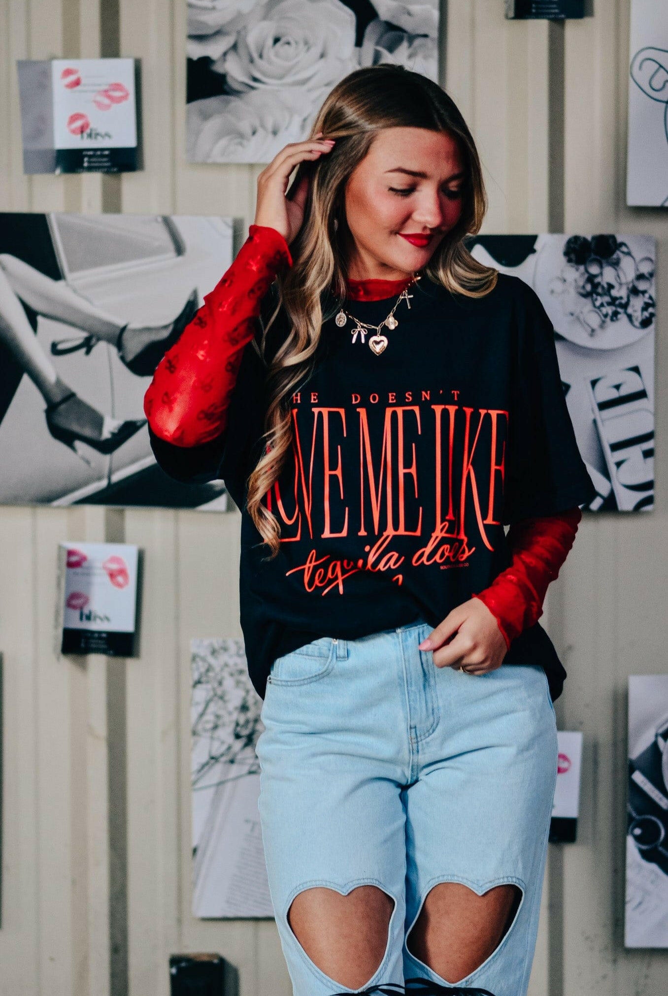 Love Me Like Tequila Does Mock Tee-Krush Kandy, Women's Online Fashion Boutique Located in Phoenix, Arizona (Scottsdale Area)