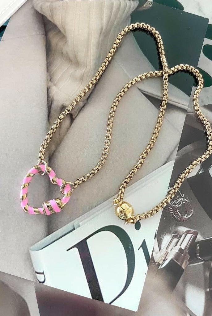 Enamel Heart Magnetic Necklace-Necklaces-Krush Kandy, Women's Online Fashion Boutique Located in Phoenix, Arizona (Scottsdale Area)