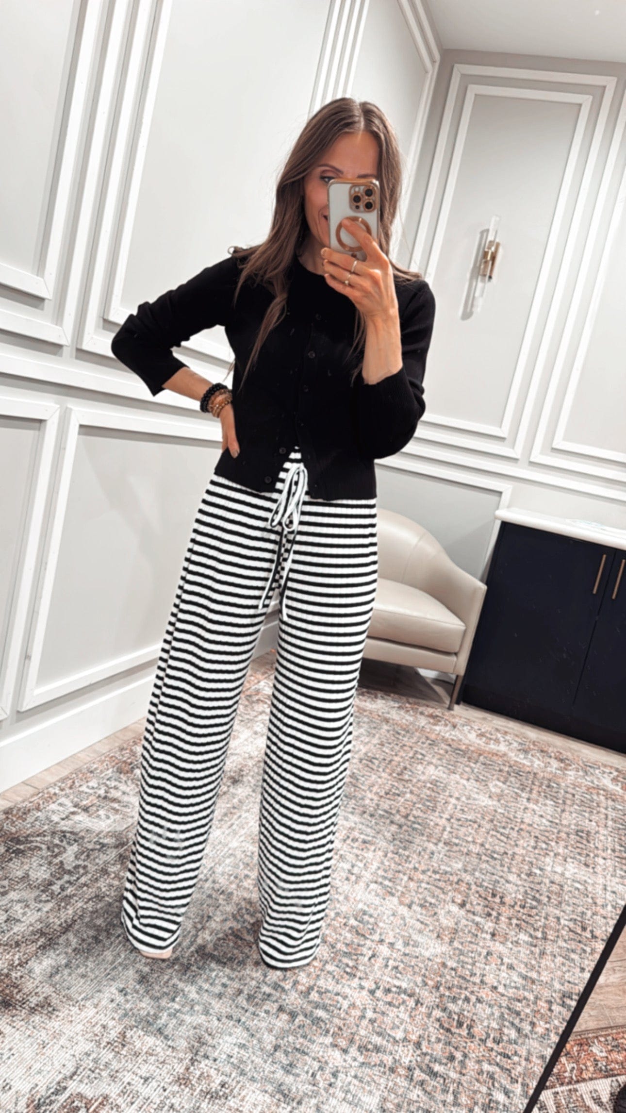 Wide Leg Stripe Tie Pants-Pants-Krush Kandy, Women's Online Fashion Boutique Located in Phoenix, Arizona (Scottsdale Area)