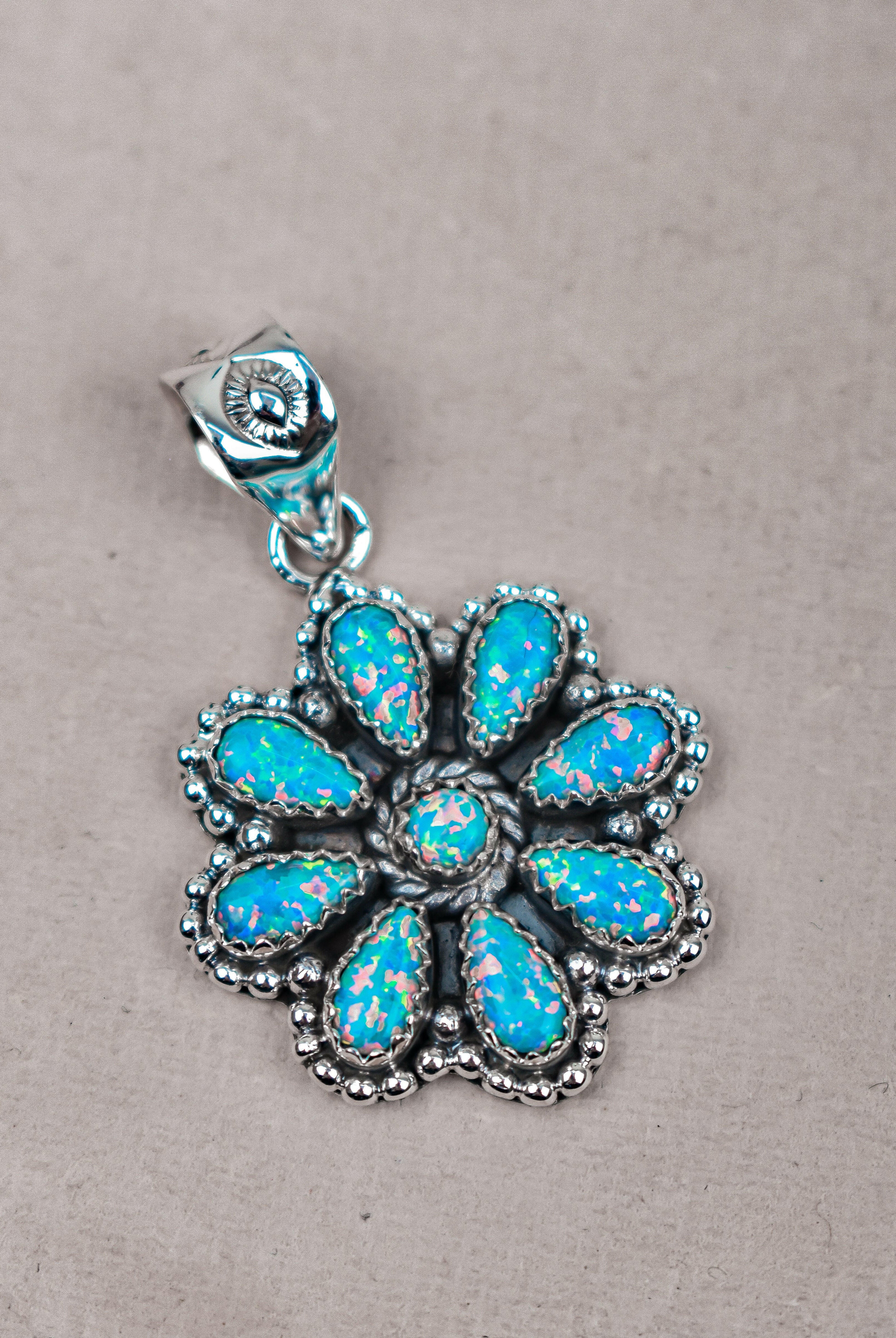 Silver Blossom Gem Pendant-Pendant Necklaces-Krush Kandy, Women's Online Fashion Boutique Located in Phoenix, Arizona (Scottsdale Area)
