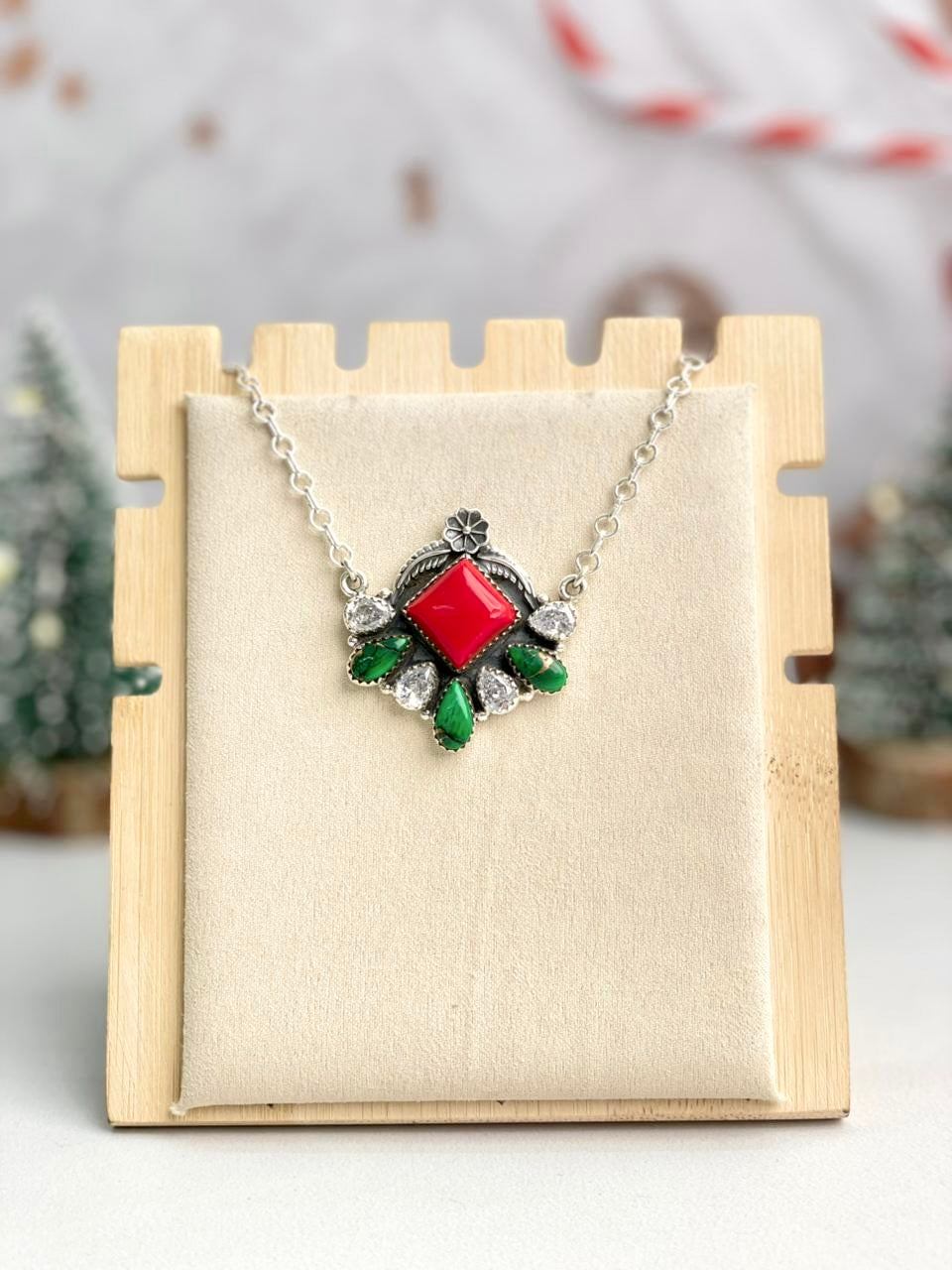 Holiday Stone Cluster Necklace-Necklaces-Krush Kandy, Women's Online Fashion Boutique Located in Phoenix, Arizona (Scottsdale Area)