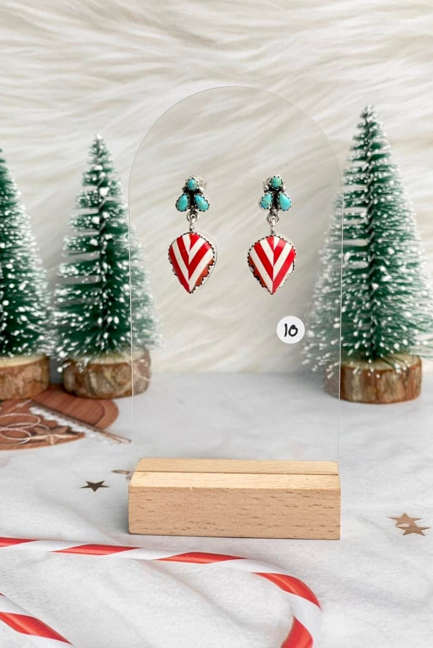 Holly Jolly Red & White Christmas Earrings-Earrings-Krush Kandy, Women's Online Fashion Boutique Located in Phoenix, Arizona (Scottsdale Area)