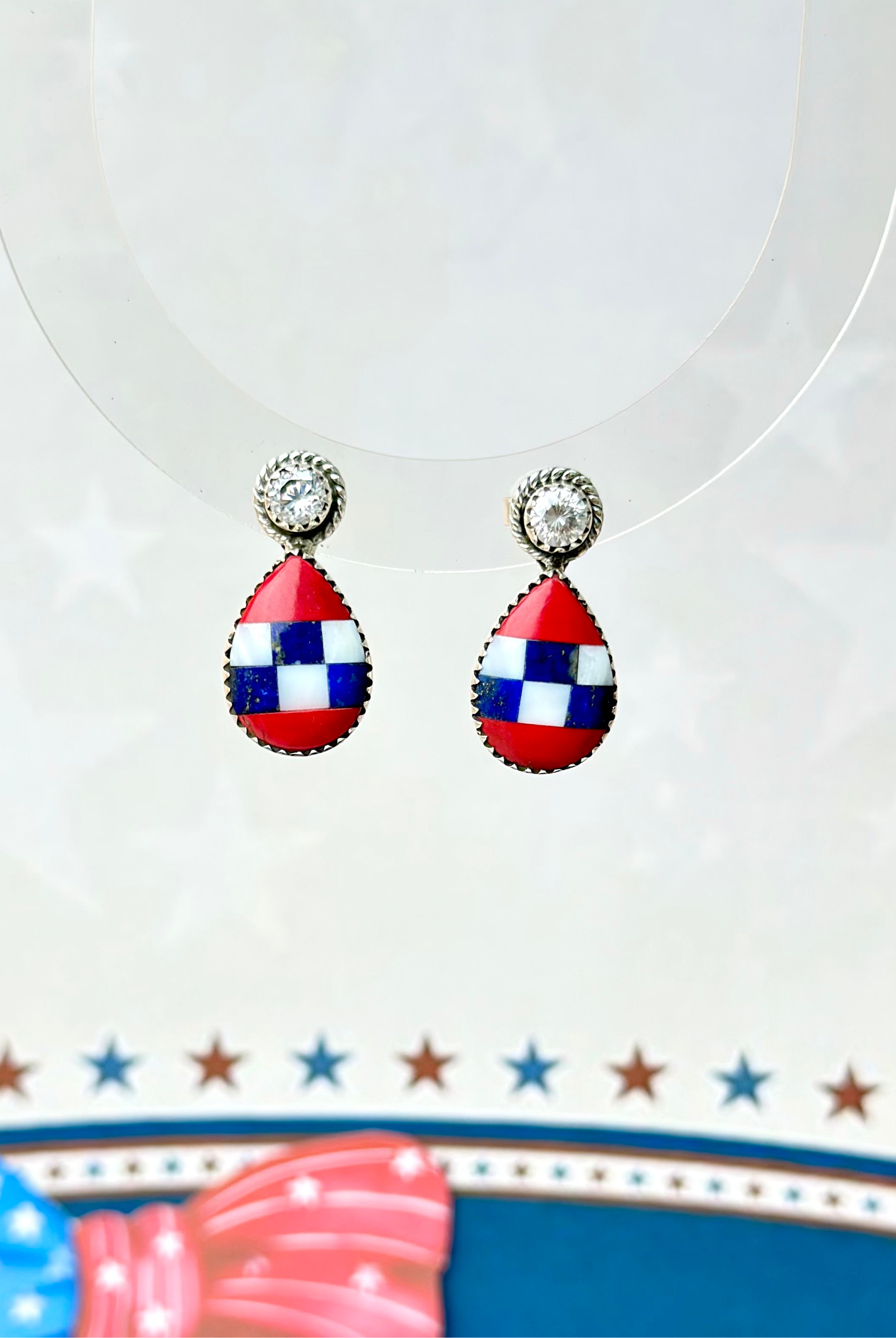 Stars & Stripes Swing Earrings-Earrings-Krush Kandy, Women's Online Fashion Boutique Located in Phoenix, Arizona (Scottsdale Area)
