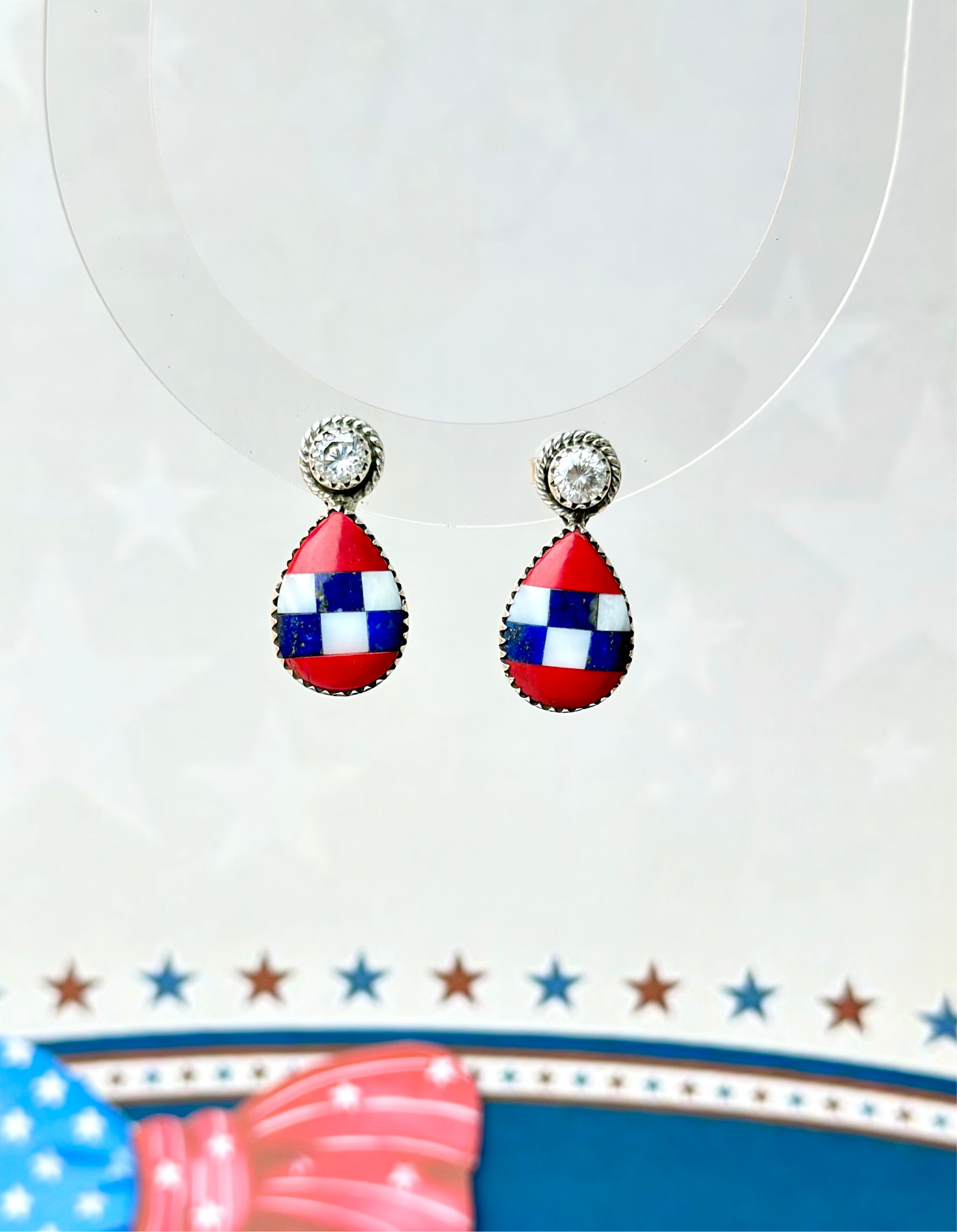 Stars & Stripes Swing Earrings-Earrings-Krush Kandy, Women's Online Fashion Boutique Located in Phoenix, Arizona (Scottsdale Area)