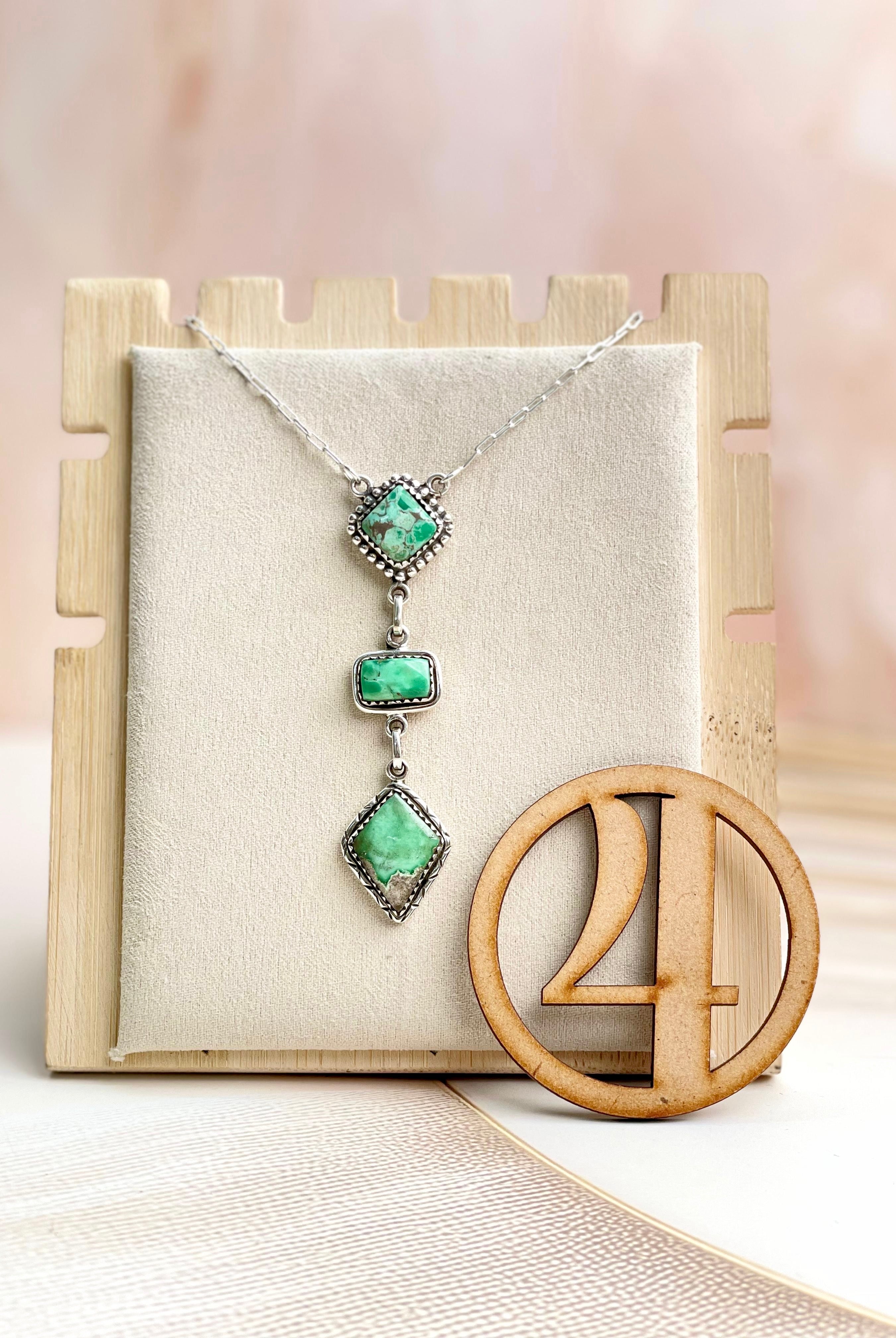 Australian Varascite Lariat Necklace Sno 15-Necklaces-Krush Kandy, Women's Online Fashion Boutique Located in Phoenix, Arizona (Scottsdale Area)