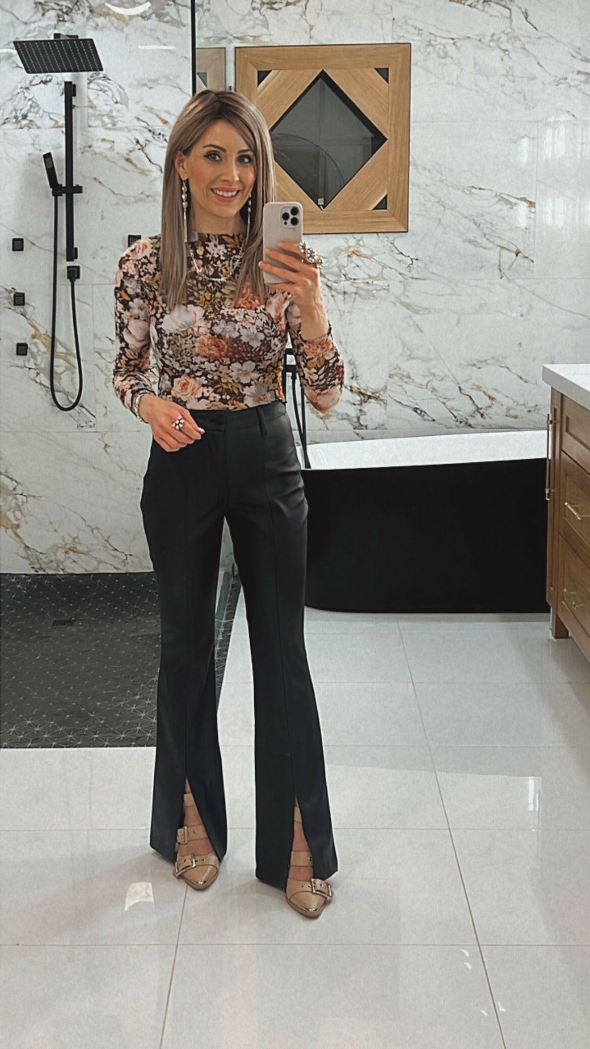 Brie Floral Mesh Top-Long Sleeve Tops-Krush Kandy, Women's Online Fashion Boutique Located in Phoenix, Arizona (Scottsdale Area)