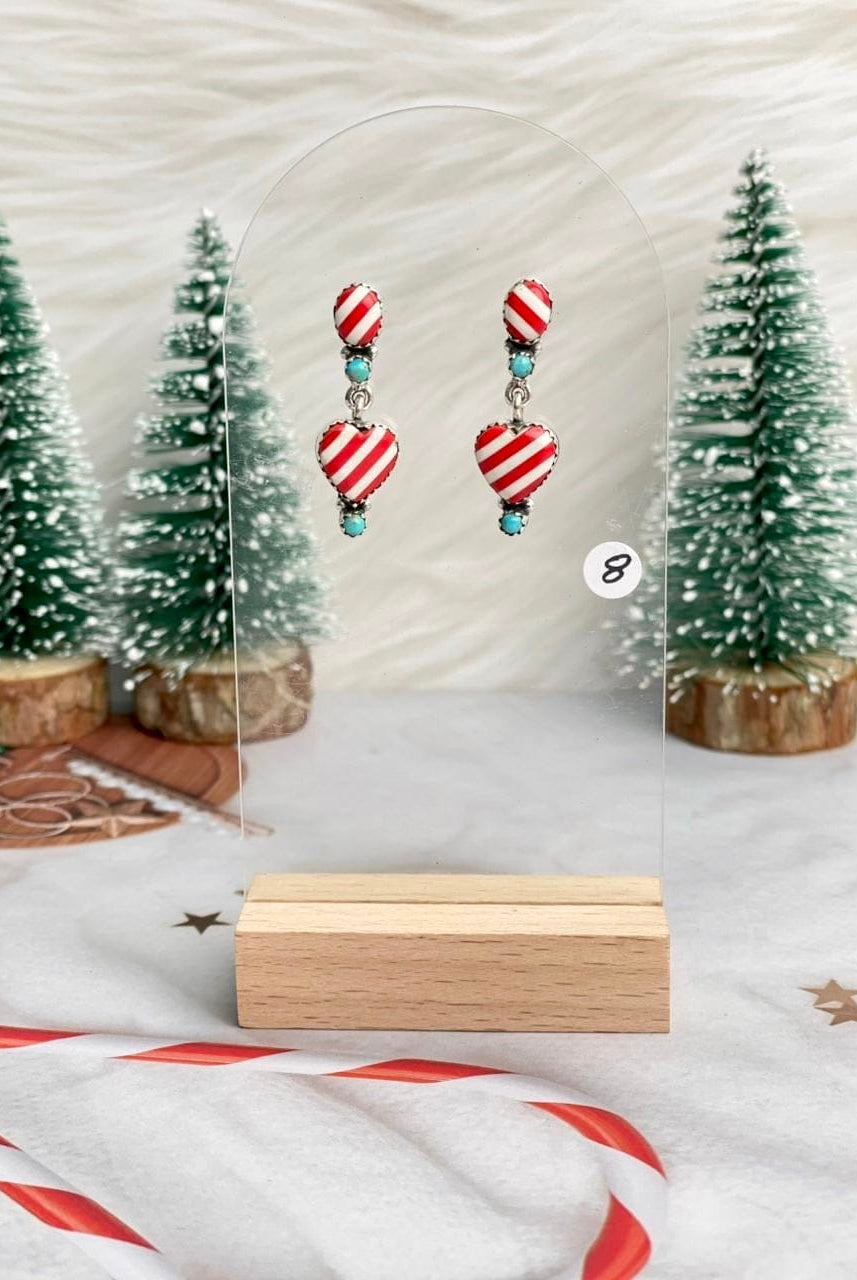 Holly Jolly Red & White Christmas Earrings-Earrings-Krush Kandy, Women's Online Fashion Boutique Located in Phoenix, Arizona (Scottsdale Area)