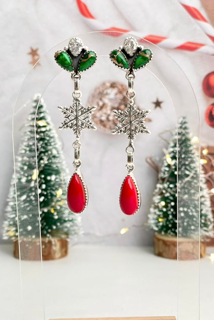 Christmas in Kandyland Snowflake Drop Studs-Earrings-Krush Kandy, Women's Online Fashion Boutique Located in Phoenix, Arizona (Scottsdale Area)