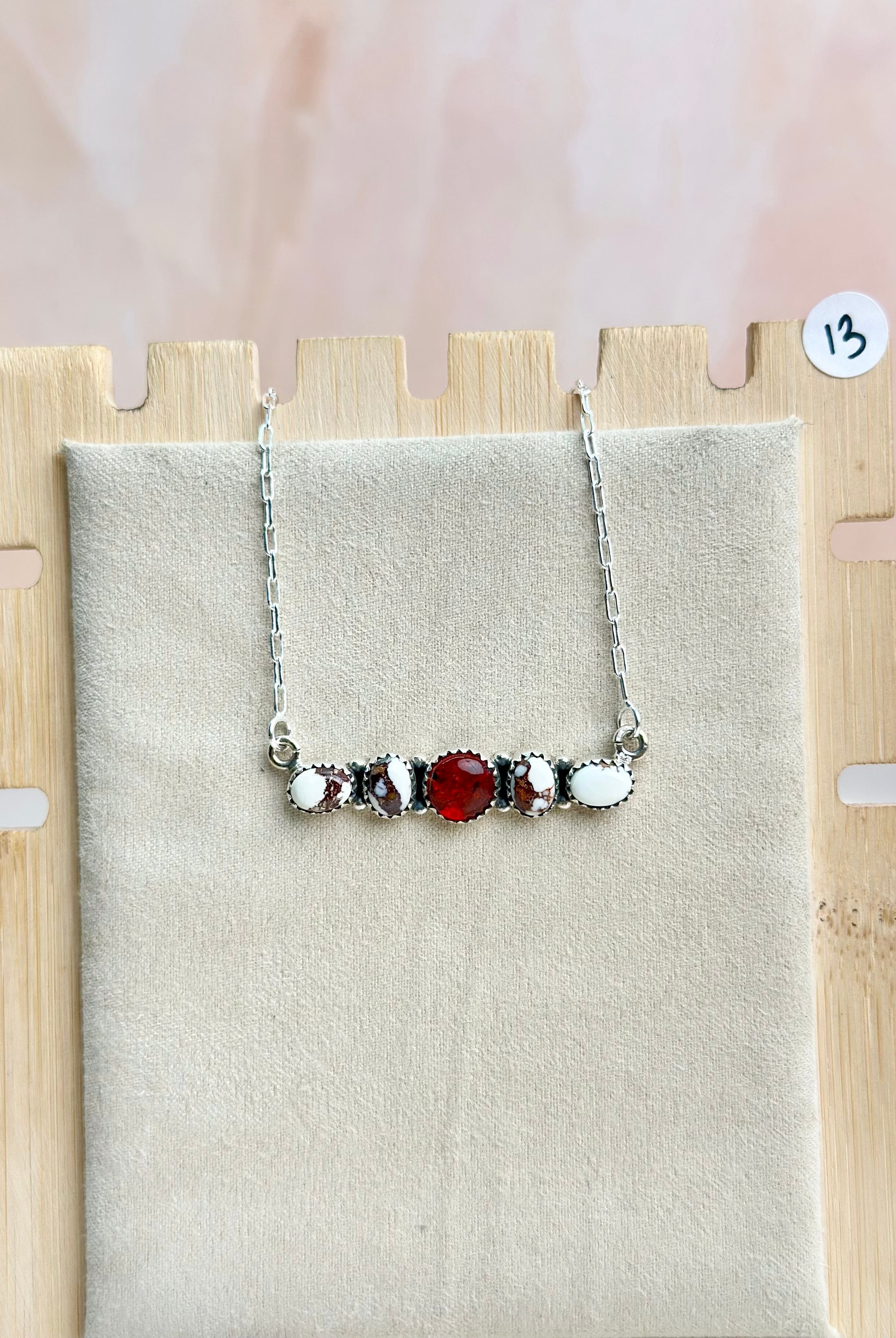 Amber, Turquoise & Crystal Dainty Necklace-Necklaces-Krush Kandy, Women's Online Fashion Boutique Located in Phoenix, Arizona (Scottsdale Area)