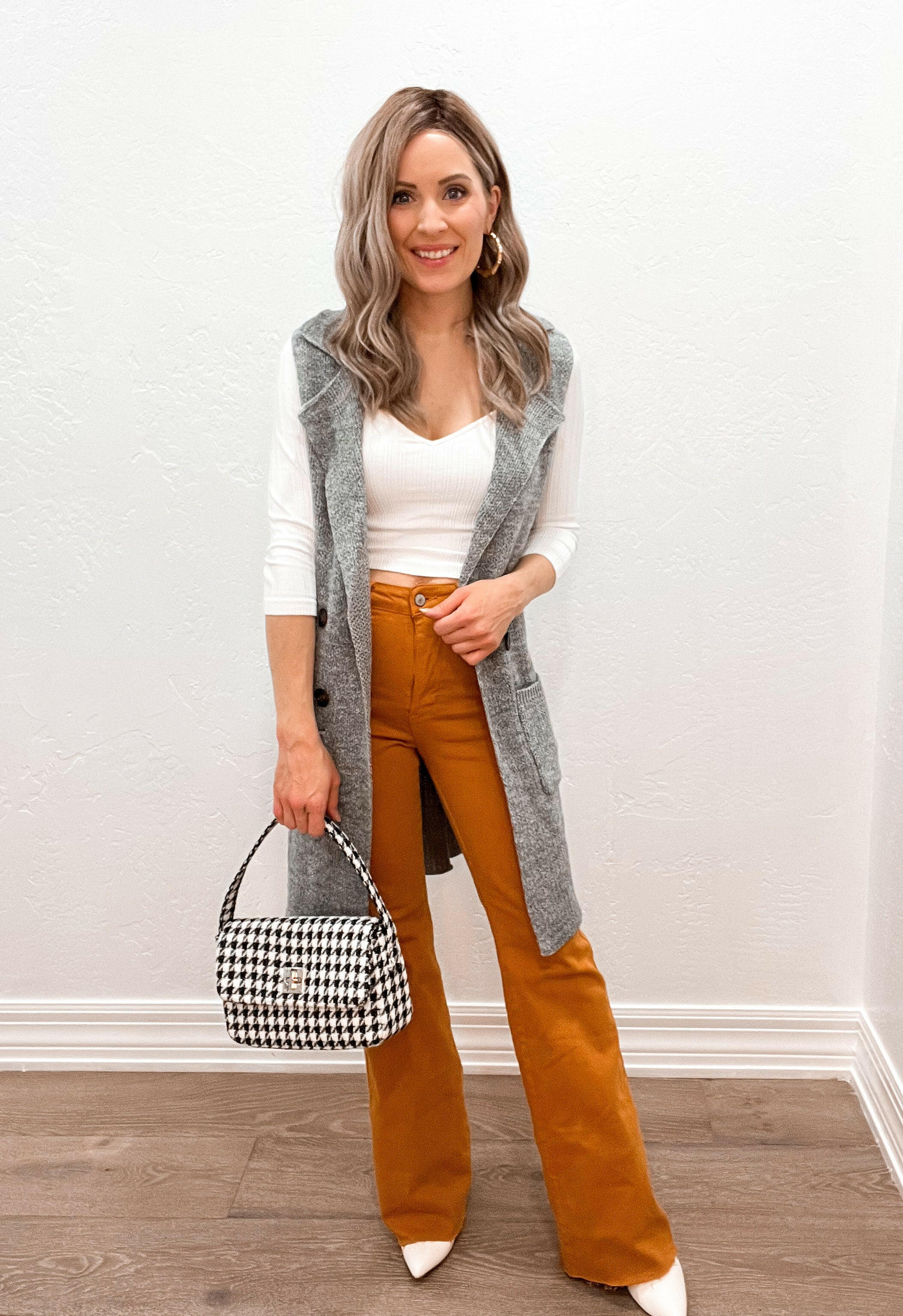 Long Sleeveless Notched Collar Sweater Vest-Vests-Krush Kandy, Women's Online Fashion Boutique Located in Phoenix, Arizona (Scottsdale Area)