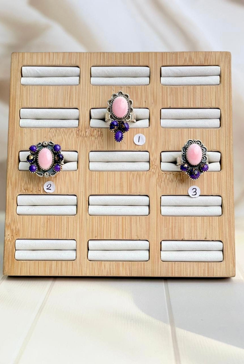 Pink Conch & Berry Dahlia Boho Cluster Rings-Rings-Krush Kandy, Women's Online Fashion Boutique Located in Phoenix, Arizona (Scottsdale Area)