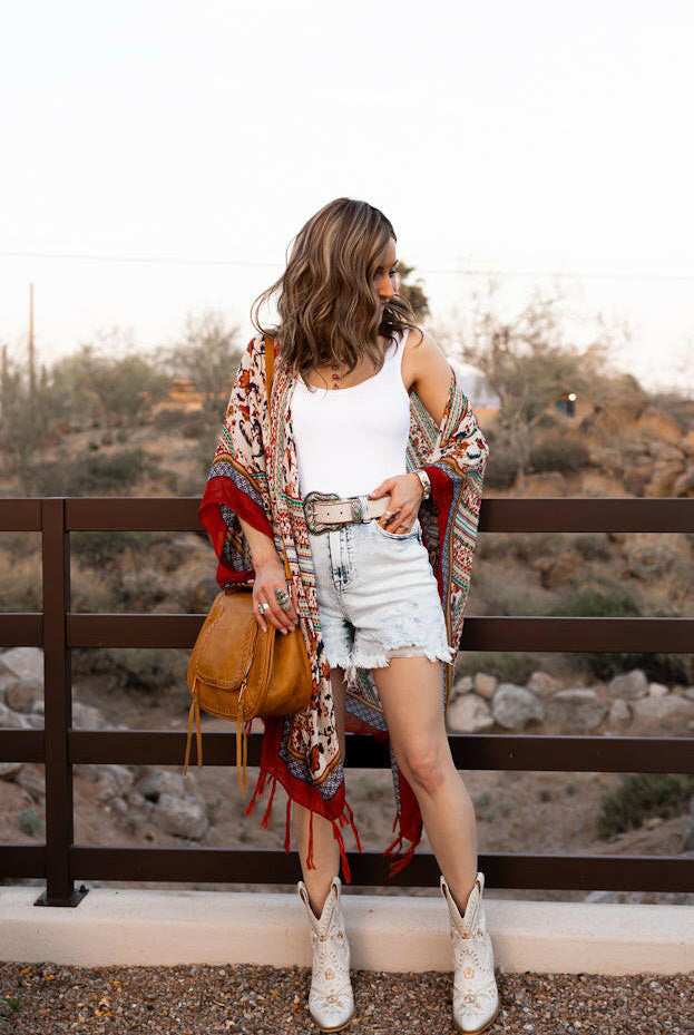 Bohemian Diamond Tassel Kimono-Kimonos-Krush Kandy, Women's Online Fashion Boutique Located in Phoenix, Arizona (Scottsdale Area)