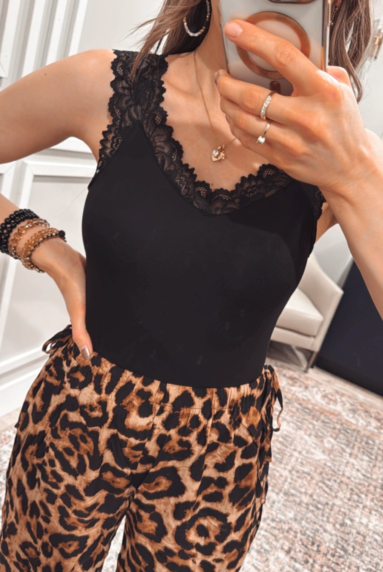 LUXE Lace Detailed Tank Top-Tanks-Krush Kandy, Women's Online Fashion Boutique Located in Phoenix, Arizona (Scottsdale Area)