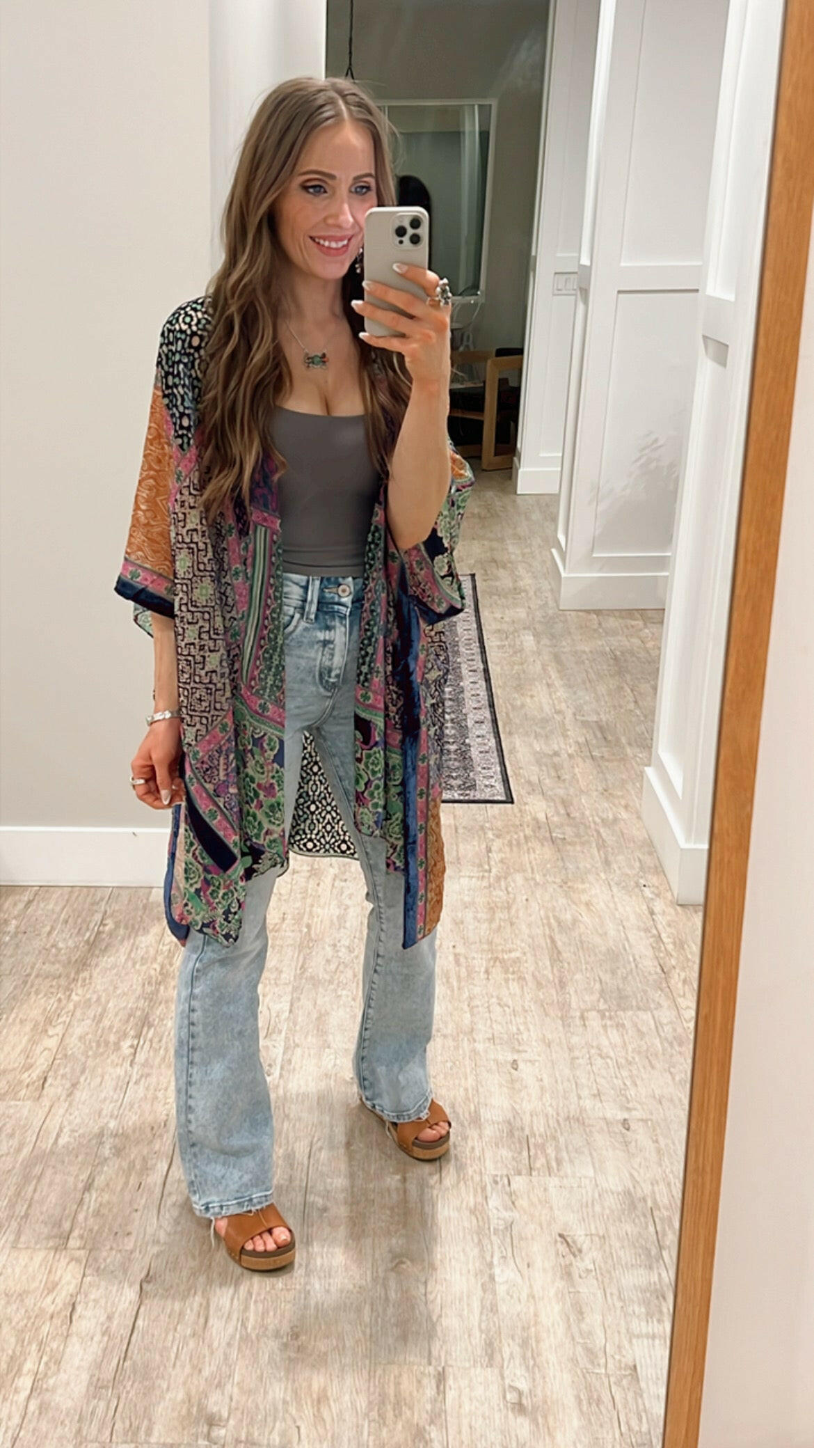 Bohemian Burnout Velvet Kimono-Kimonos-Krush Kandy, Women's Online Fashion Boutique Located in Phoenix, Arizona (Scottsdale Area)