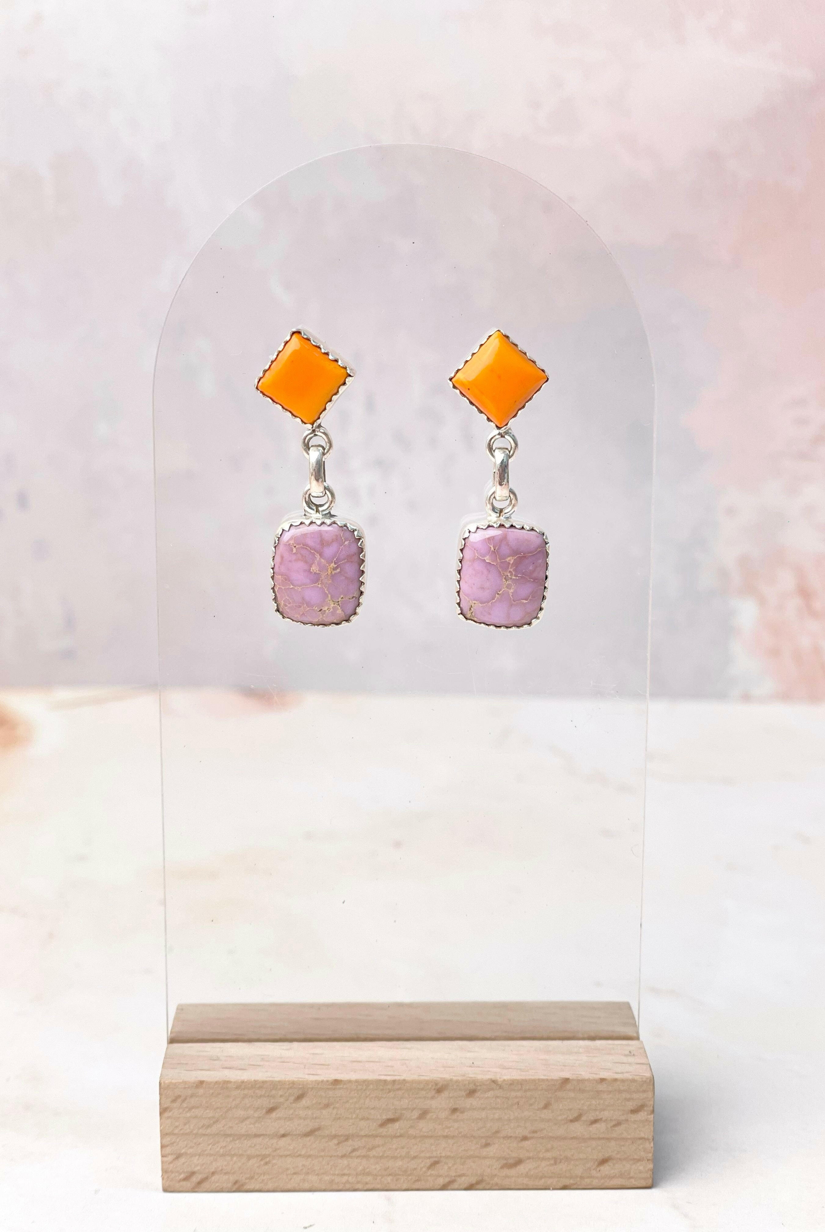 Rosarita Mixed Gem One of a Kind Earrings-Earrings-Krush Kandy, Women's Online Fashion Boutique Located in Phoenix, Arizona (Scottsdale Area)