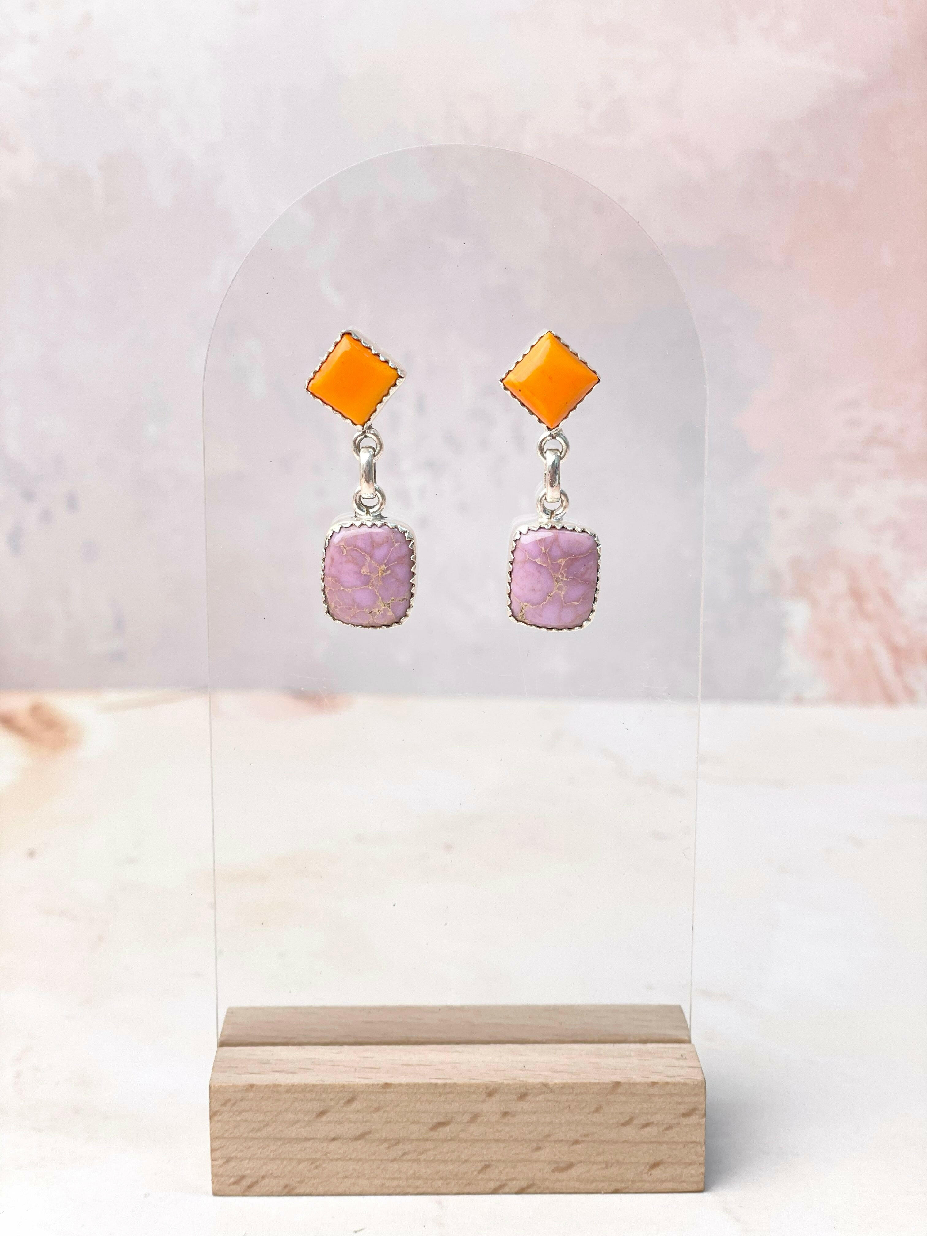 Rosarita Mixed Gem One of a Kind Earrings-Earrings-Krush Kandy, Women's Online Fashion Boutique Located in Phoenix, Arizona (Scottsdale Area)