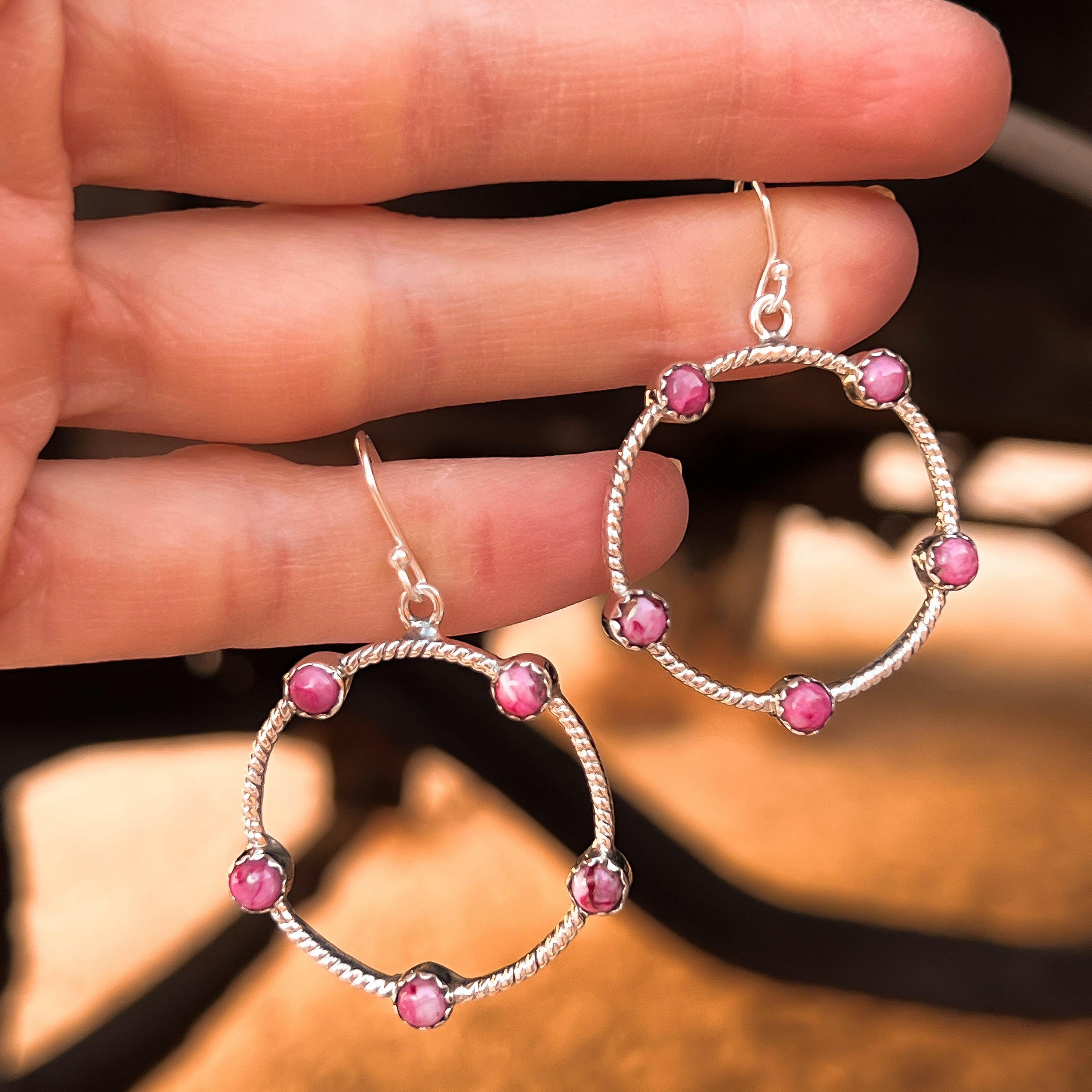 Twisted Rope Stone Hoop Earrings-Hoop Earrings-Krush Kandy, Women's Online Fashion Boutique Located in Phoenix, Arizona (Scottsdale Area)