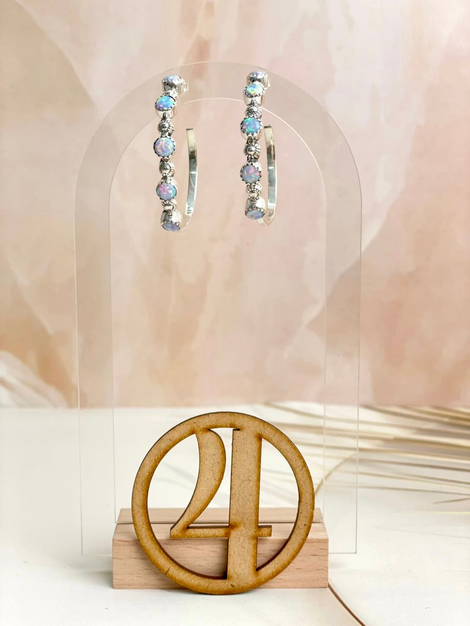Multi Opal Hoop Earrings sno 18-Earrings-Krush Kandy, Women's Online Fashion Boutique Located in Phoenix, Arizona (Scottsdale Area)