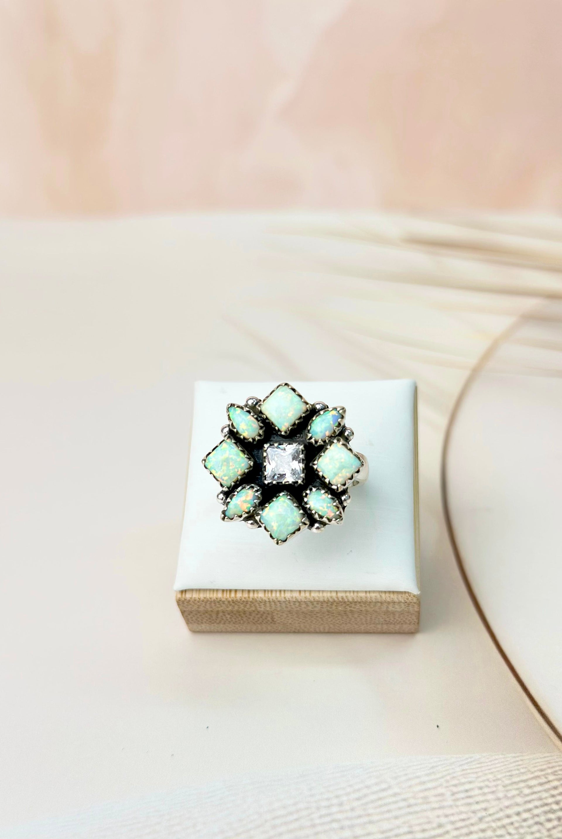 Multi Opal & Crystal Cluster Rings-Rings-Krush Kandy, Women's Online Fashion Boutique Located in Phoenix, Arizona (Scottsdale Area)
