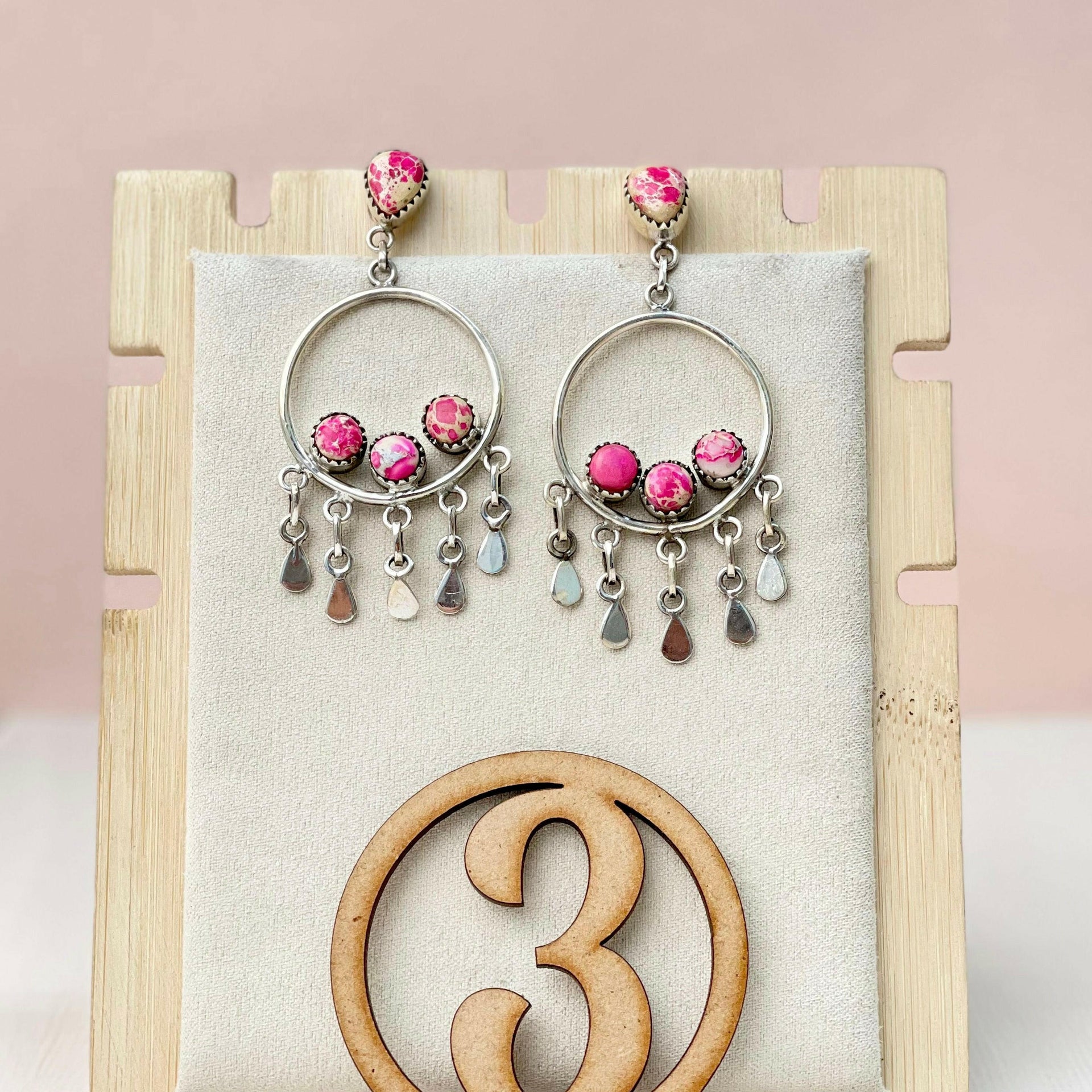Desert Jasper Boho Fringe Hoops-Earrings-Krush Kandy, Women's Online Fashion Boutique Located in Phoenix, Arizona (Scottsdale Area)