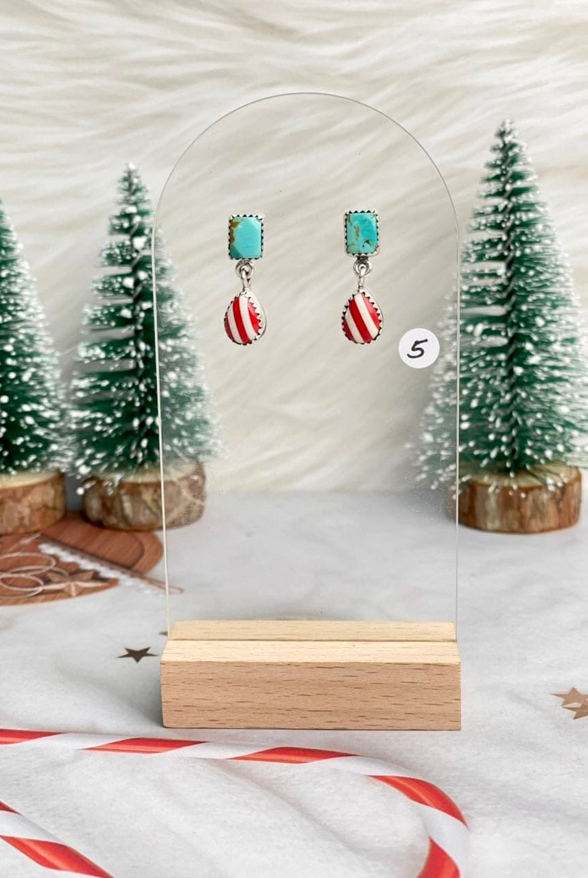 Holly Jolly Red & White Christmas Earrings-Earrings-Krush Kandy, Women's Online Fashion Boutique Located in Phoenix, Arizona (Scottsdale Area)