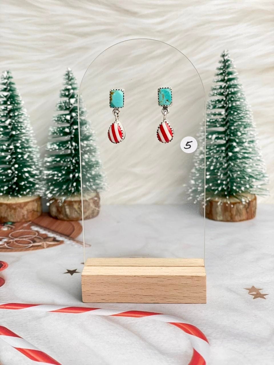 Holly Jolly Red & White Christmas Earrings-Earrings-Krush Kandy, Women's Online Fashion Boutique Located in Phoenix, Arizona (Scottsdale Area)
