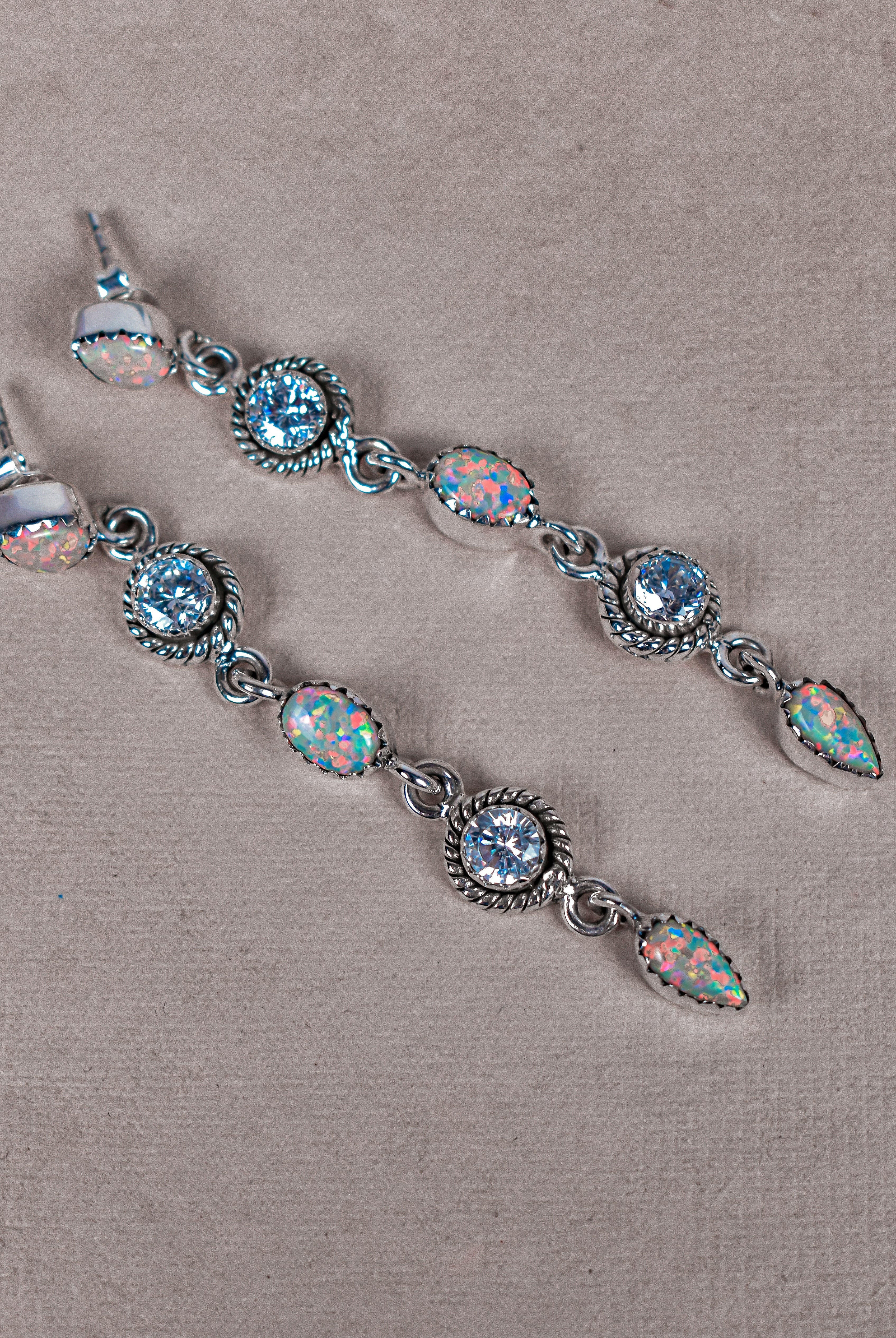 Triple Double Dangle Earrings-Drop Earrings-Krush Kandy, Women's Online Fashion Boutique Located in Phoenix, Arizona (Scottsdale Area)