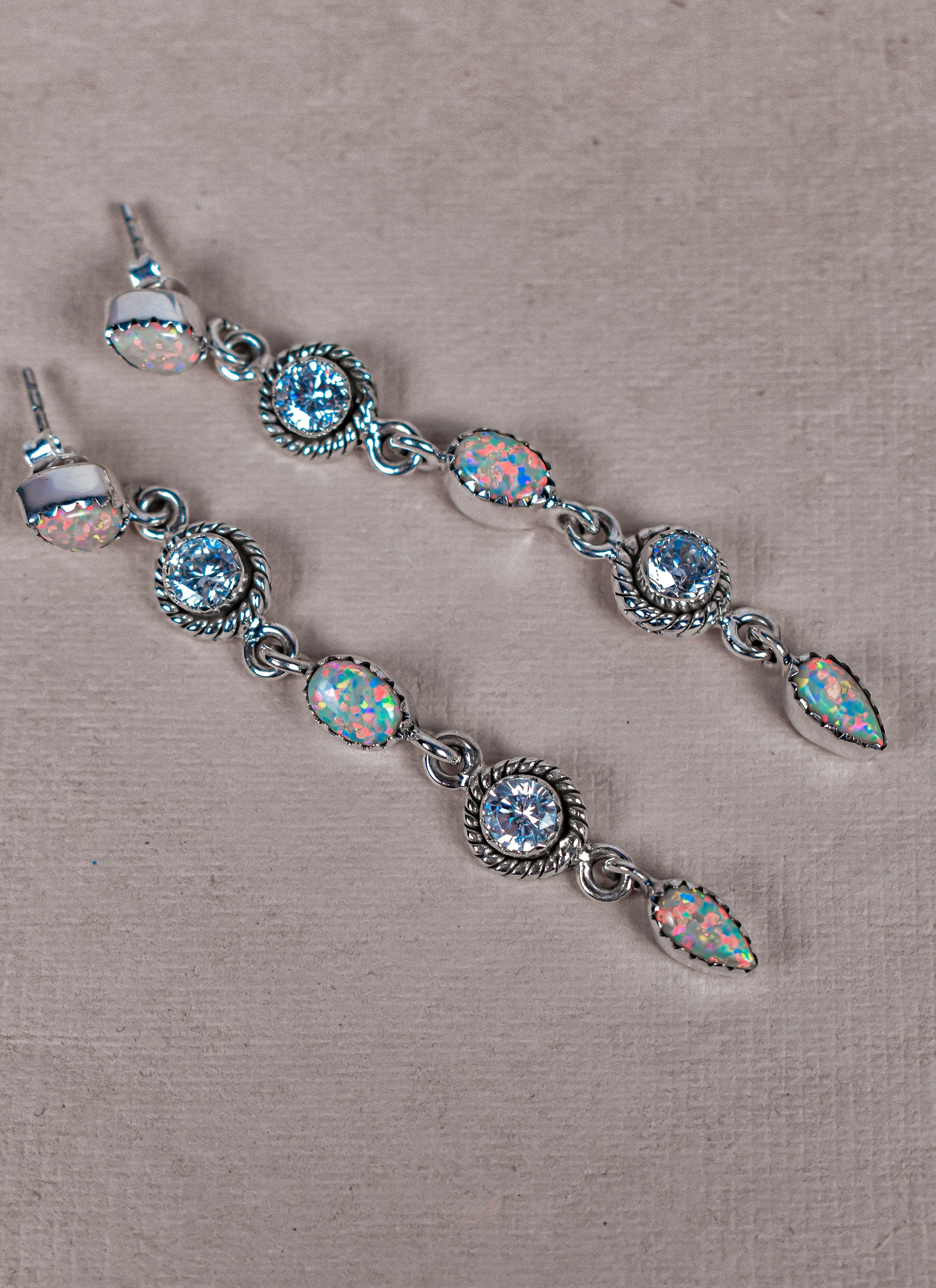 Triple Double Dangle Earrings-Drop Earrings-Krush Kandy, Women's Online Fashion Boutique Located in Phoenix, Arizona (Scottsdale Area)