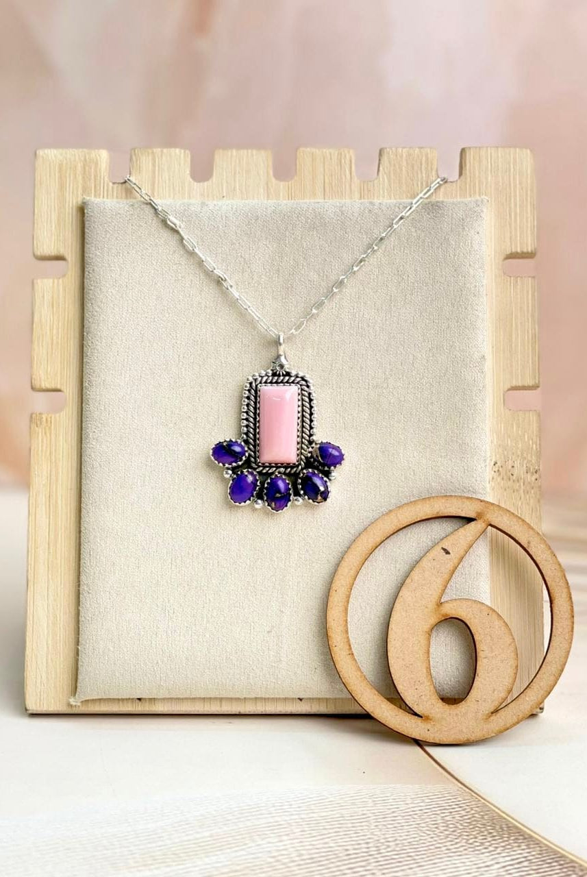 Pink Conch & Berry Dahlia Cluster Necklace-Necklaces-Krush Kandy, Women's Online Fashion Boutique Located in Phoenix, Arizona (Scottsdale Area)