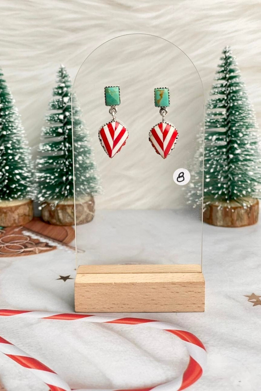 Holly Jolly Red & White Christmas Earrings-Earrings-Krush Kandy, Women's Online Fashion Boutique Located in Phoenix, Arizona (Scottsdale Area)
