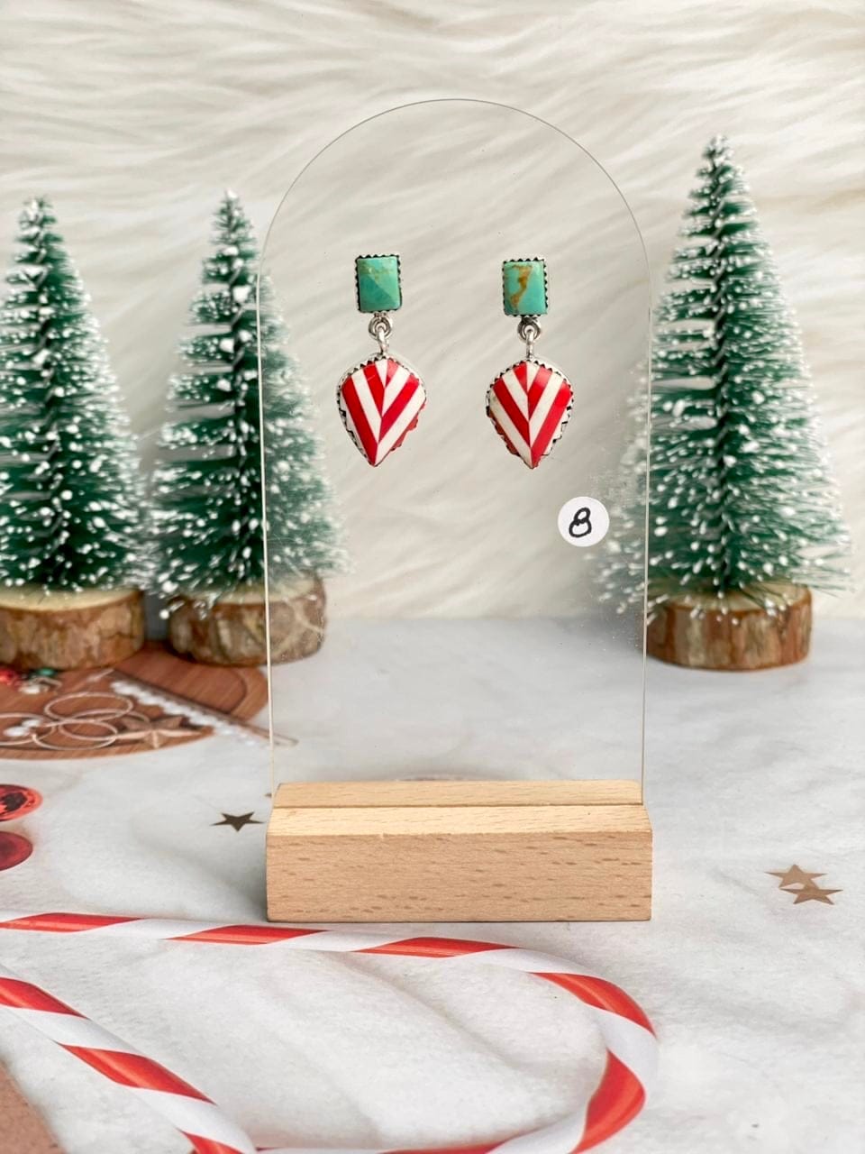 Holly Jolly Red & White Christmas Earrings-Earrings-Krush Kandy, Women's Online Fashion Boutique Located in Phoenix, Arizona (Scottsdale Area)