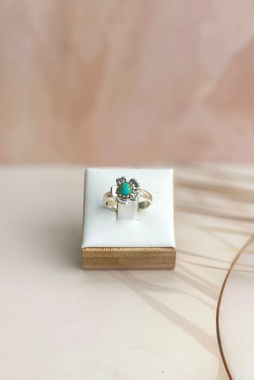 Delicate Sterling Turquoise Flower Rings-Rings-Krush Kandy, Women's Online Fashion Boutique Located in Phoenix, Arizona (Scottsdale Area)