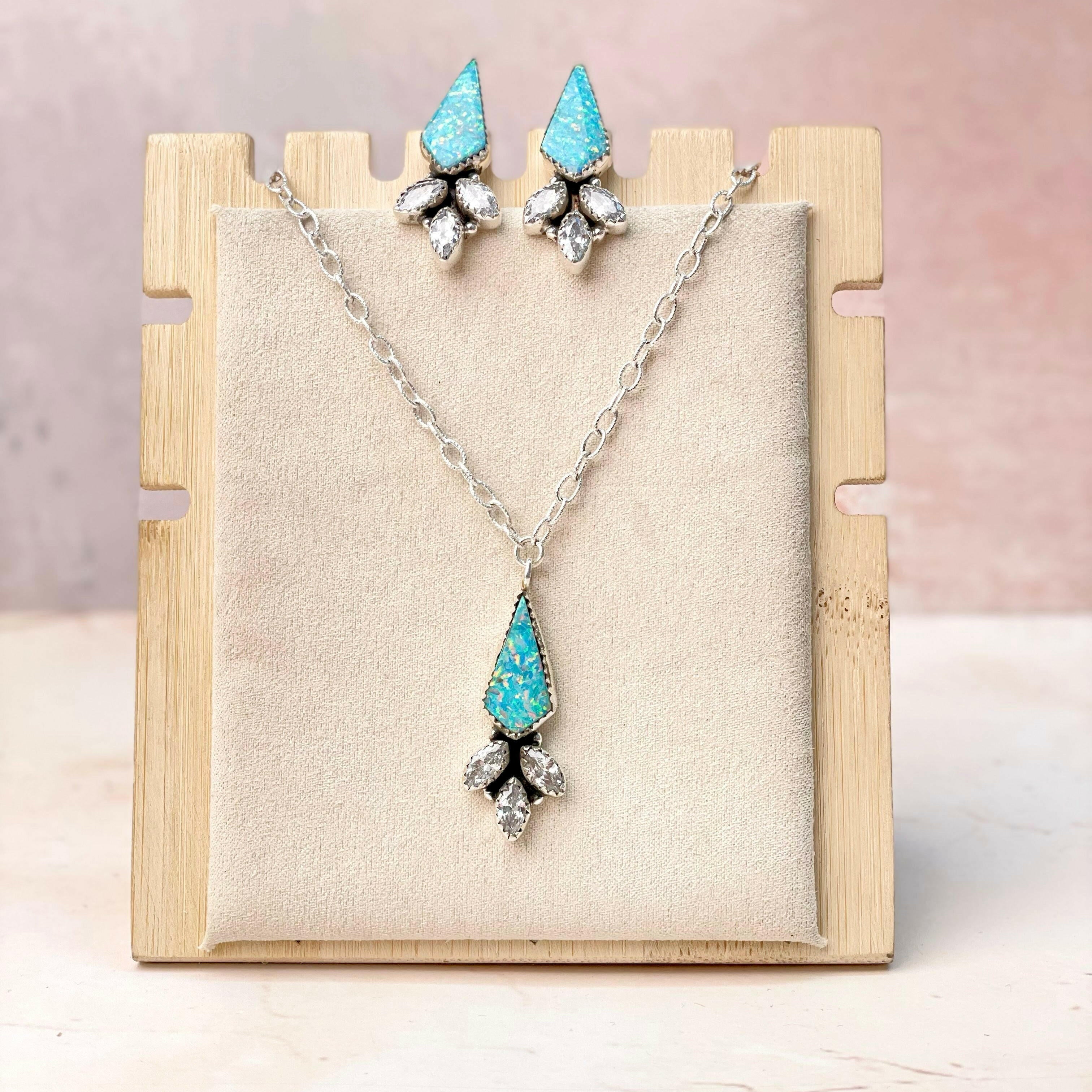 Multi Opal CZ Classy Sets-Necklaces-Krush Kandy, Women's Online Fashion Boutique Located in Phoenix, Arizona (Scottsdale Area)