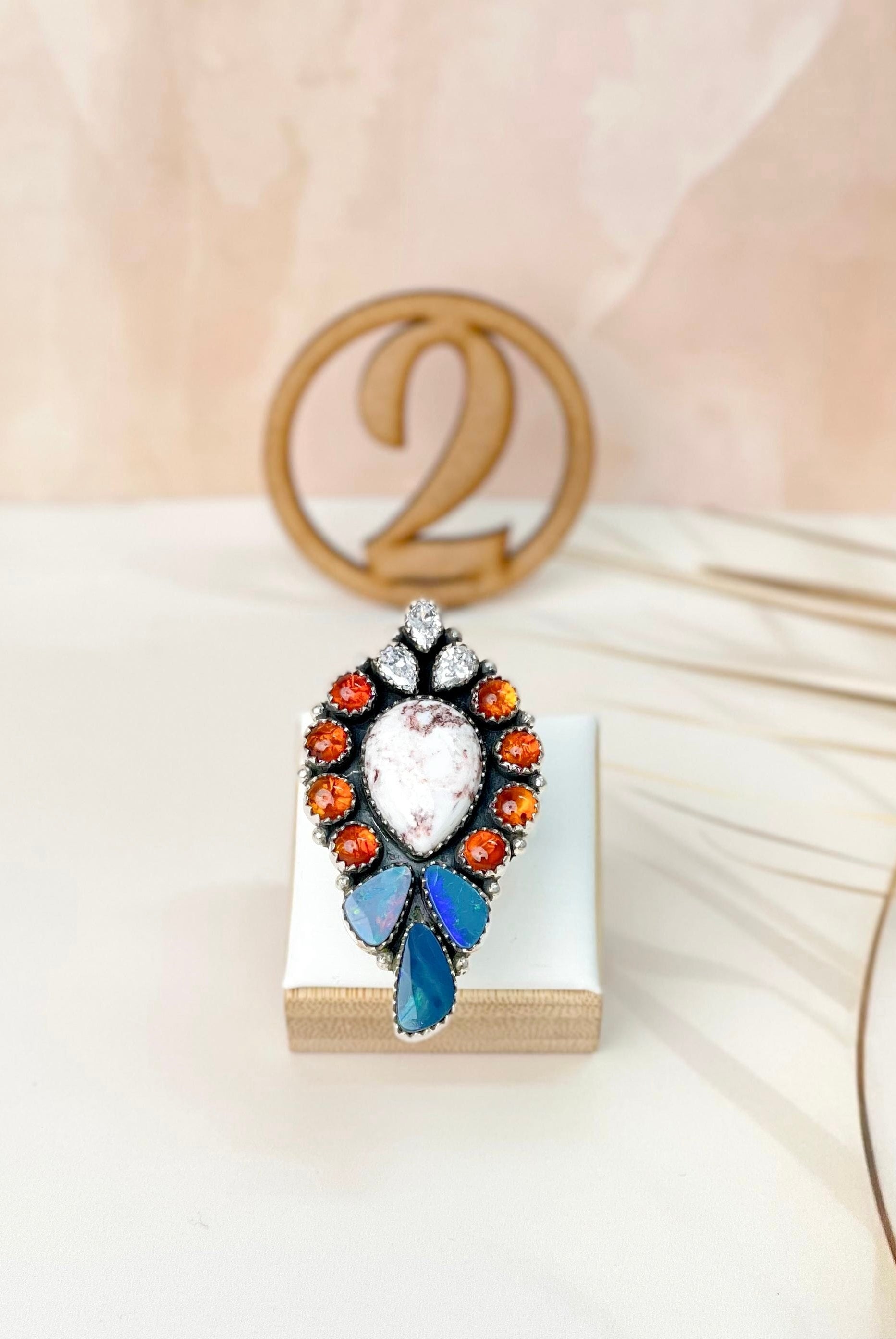 Australian Opal, Amber & Wild Horse Mixed Rings 24-Rings-Krush Kandy, Women's Online Fashion Boutique Located in Phoenix, Arizona (Scottsdale Area)
