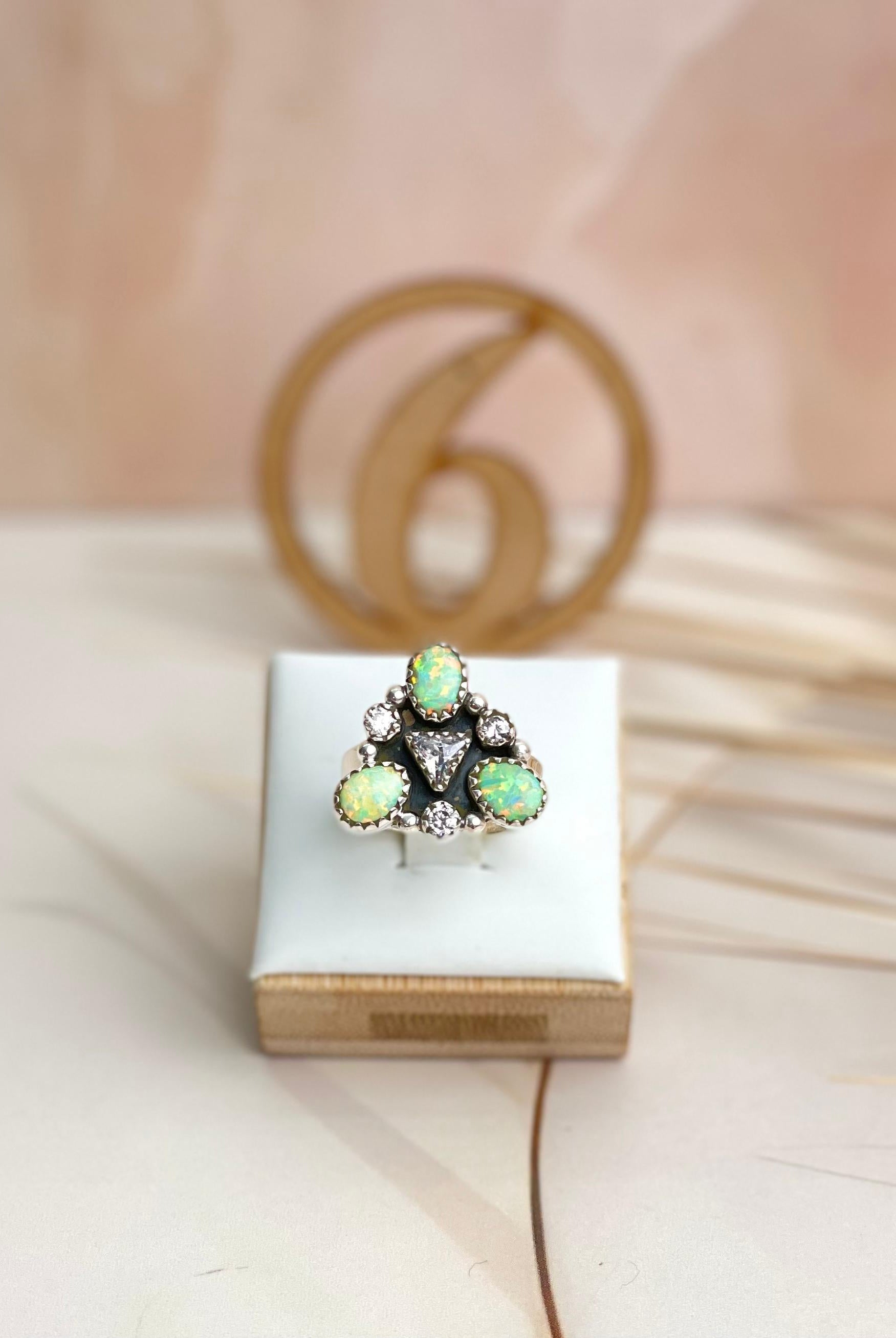Opal Triad Cluster Rings-Rings-Krush Kandy, Women's Online Fashion Boutique Located in Phoenix, Arizona (Scottsdale Area)