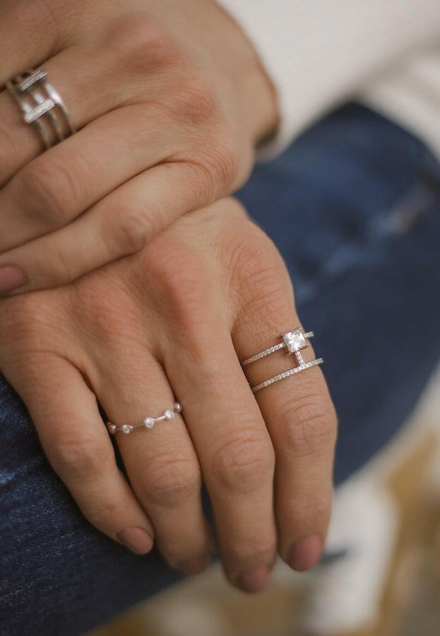 Enchant Me Dainty Crystal Eternity Ring | Gold or Silver-Rings-Krush Kandy, Women's Online Fashion Boutique Located in Phoenix, Arizona (Scottsdale Area)