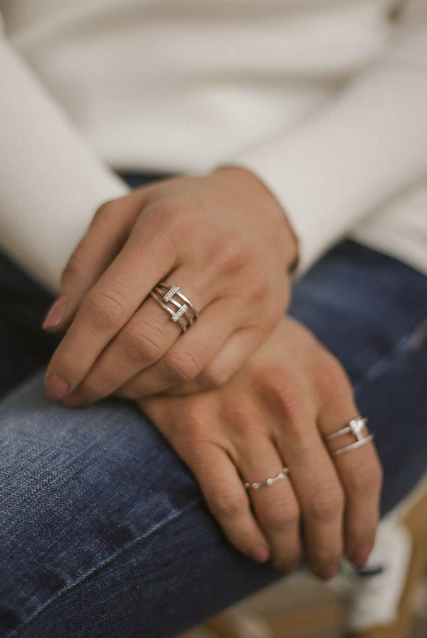 Enchant Me Dainty Crystal Eternity Ring | Gold or Silver-Rings-Krush Kandy, Women's Online Fashion Boutique Located in Phoenix, Arizona (Scottsdale Area)
