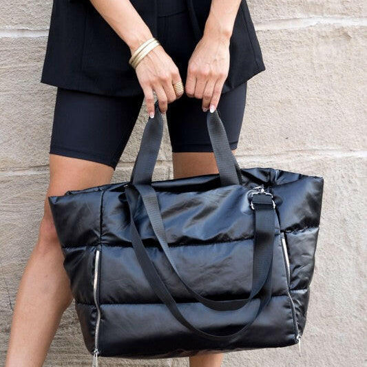 Metallic Puffer Tote-Purses & Bags-Krush Kandy, Women's Online Fashion Boutique Located in Phoenix, Arizona (Scottsdale Area)