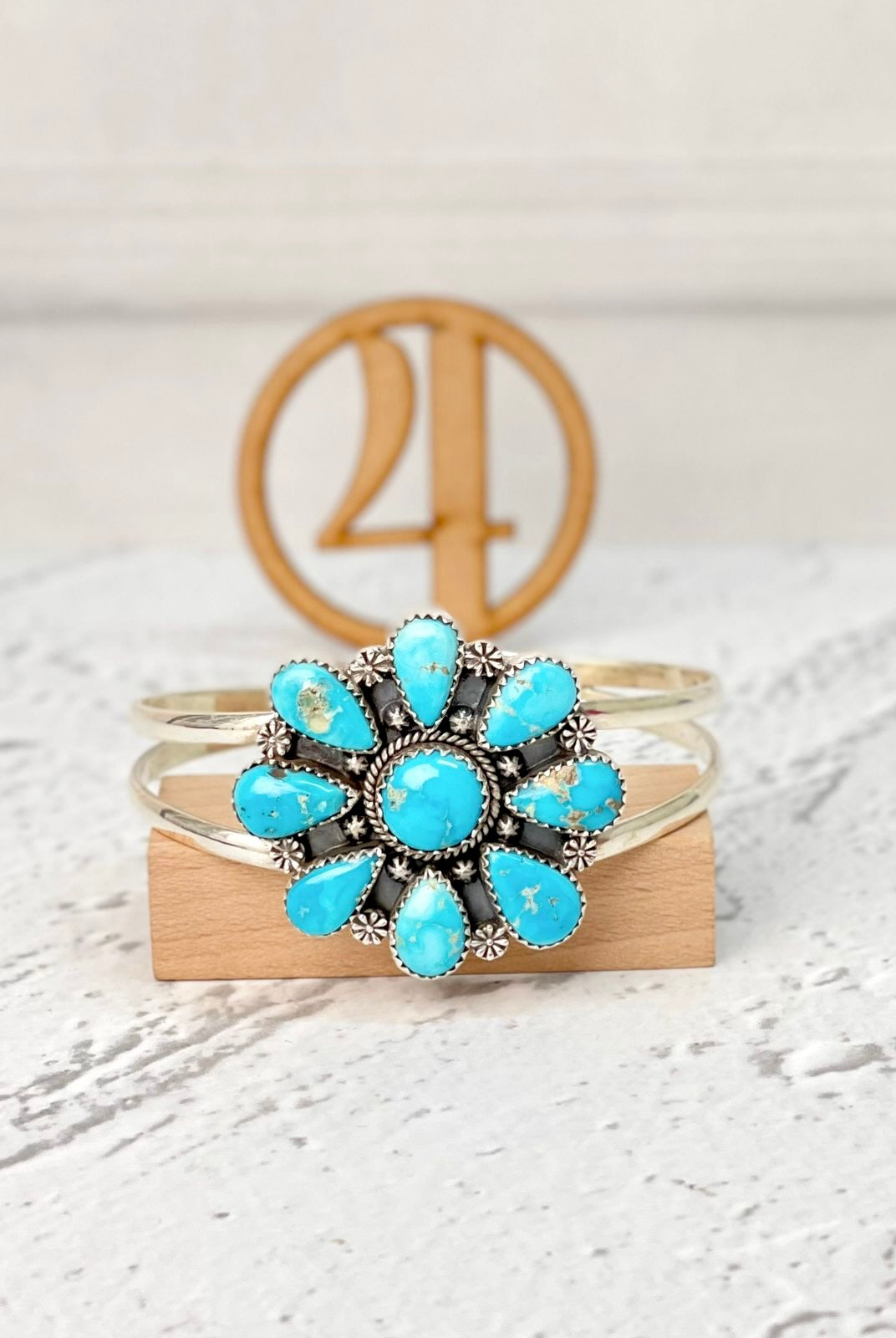 White Water Turquoise Cuff Bangles-Bracelets-Krush Kandy, Women's Online Fashion Boutique Located in Phoenix, Arizona (Scottsdale Area)