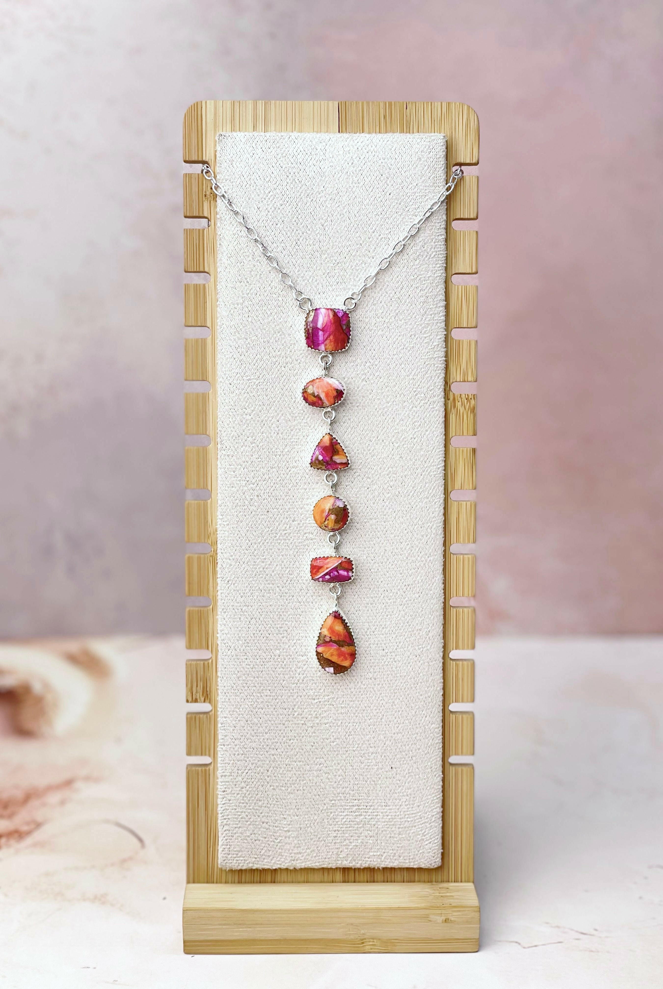 Star Burst Slab Stone Long Lariat Necklace-Necklaces-Krush Kandy, Women's Online Fashion Boutique Located in Phoenix, Arizona (Scottsdale Area)