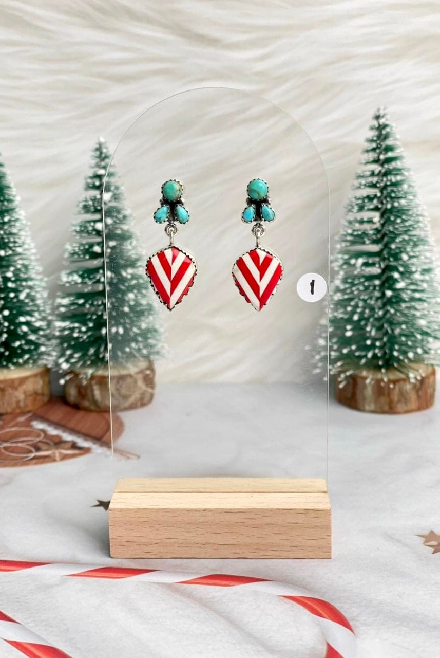 Holly Jolly Red & White Christmas Earrings-Earrings-Krush Kandy, Women's Online Fashion Boutique Located in Phoenix, Arizona (Scottsdale Area)