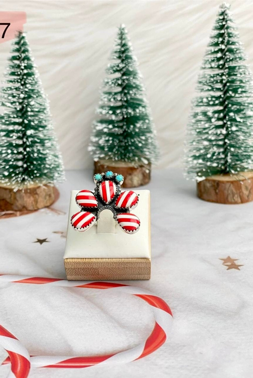 Holly Jolly Red & White Christmas Rings-Rings-Krush Kandy, Women's Online Fashion Boutique Located in Phoenix, Arizona (Scottsdale Area)