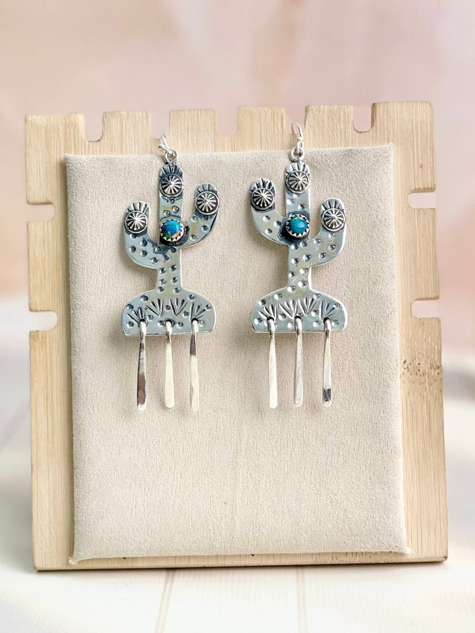 Boho Fringe Cactus Dangle Earrings-Earrings-Krush Kandy, Women's Online Fashion Boutique Located in Phoenix, Arizona (Scottsdale Area)