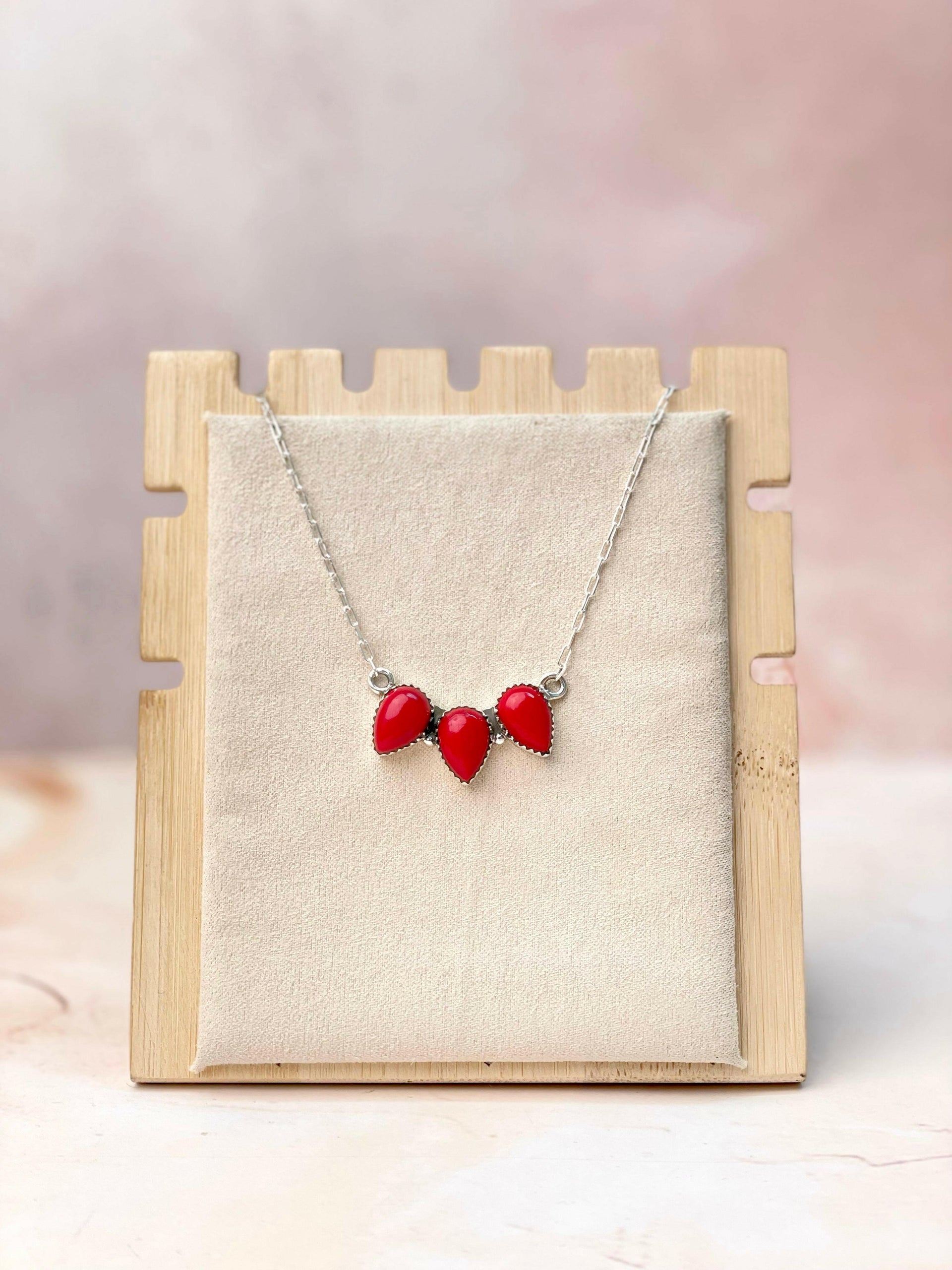 Three Pear Red Rosarita Necklace-Necklaces-Krush Kandy, Women's Online Fashion Boutique Located in Phoenix, Arizona (Scottsdale Area)