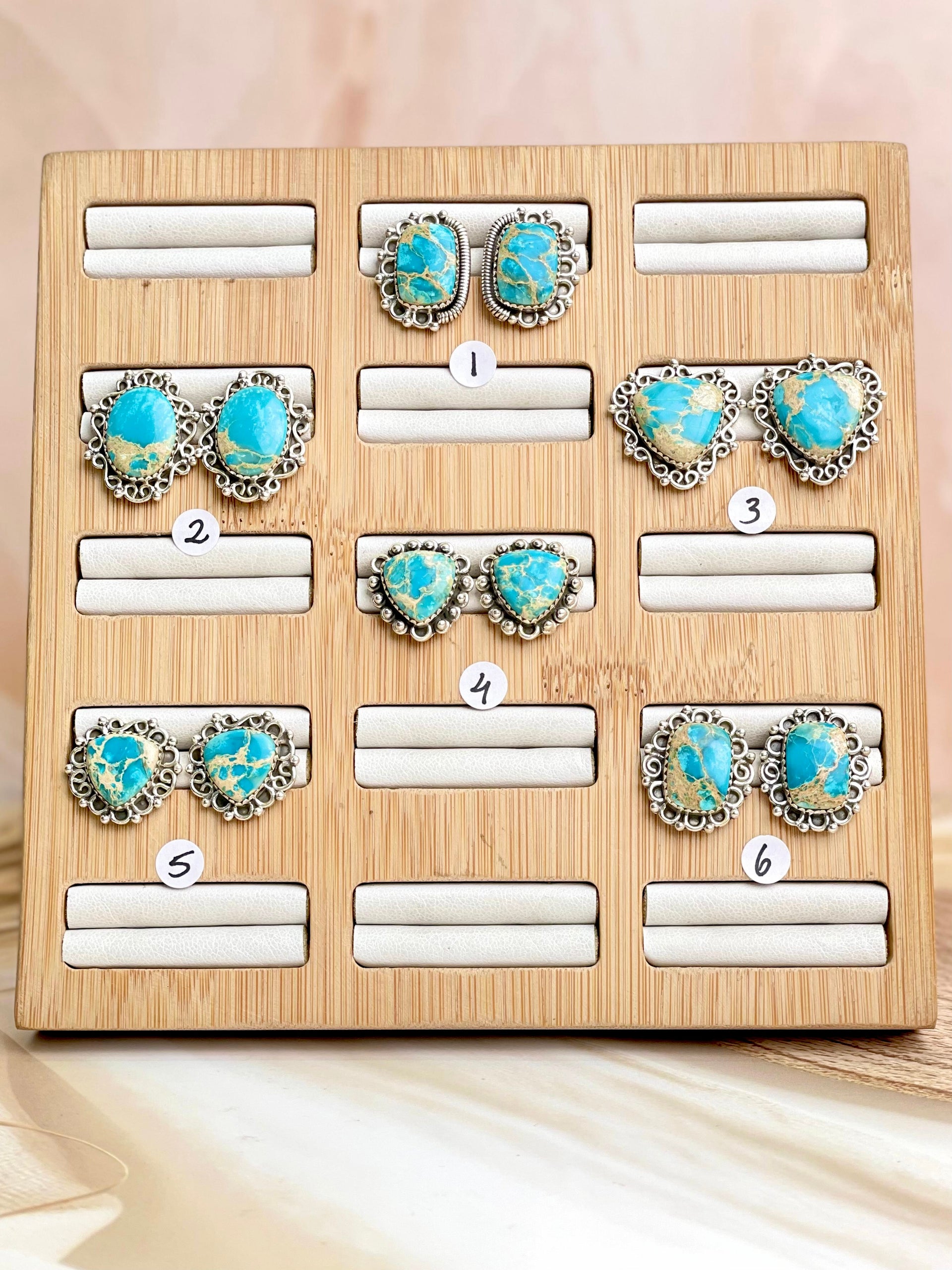 Desert Jasper Slab Stud Earrings-Earrings-Krush Kandy, Women's Online Fashion Boutique Located in Phoenix, Arizona (Scottsdale Area)