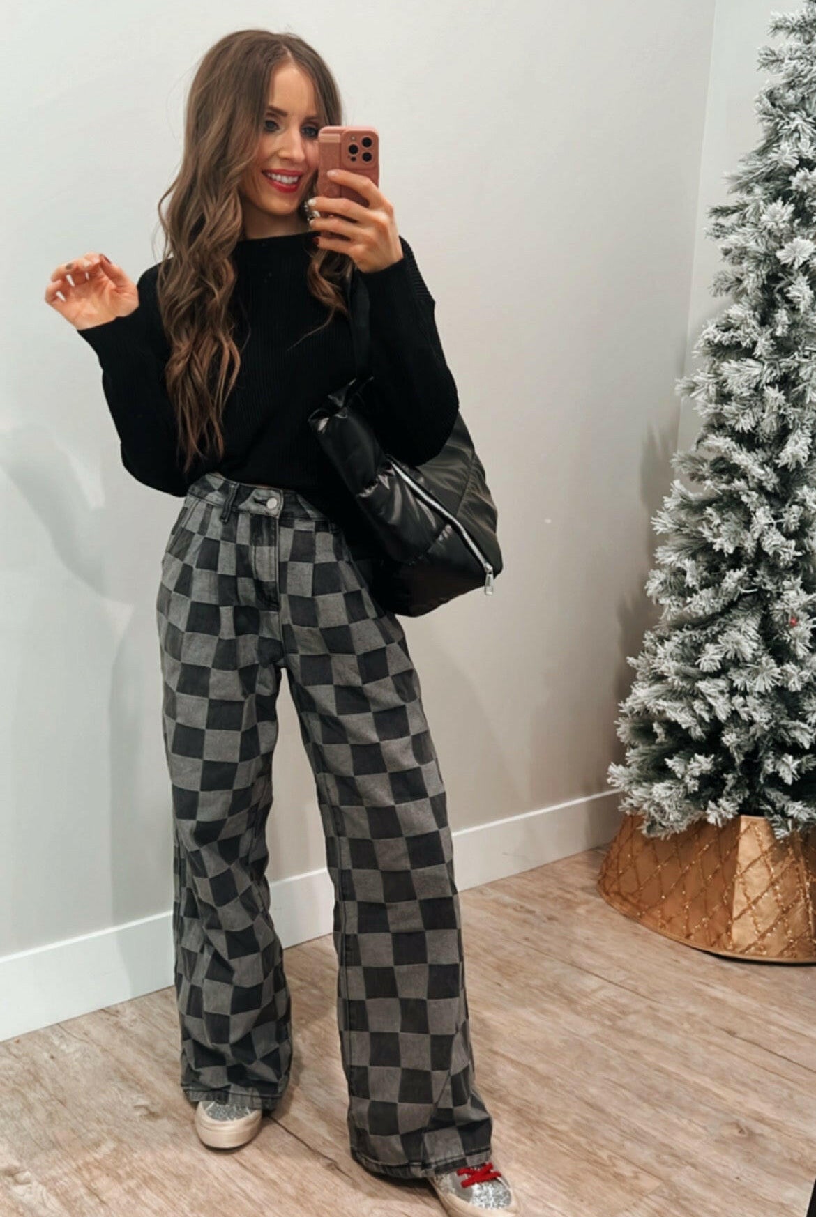 Hot to Go Checked Denim Jeans-Jeans-Krush Kandy, Women's Online Fashion Boutique Located in Phoenix, Arizona (Scottsdale Area)