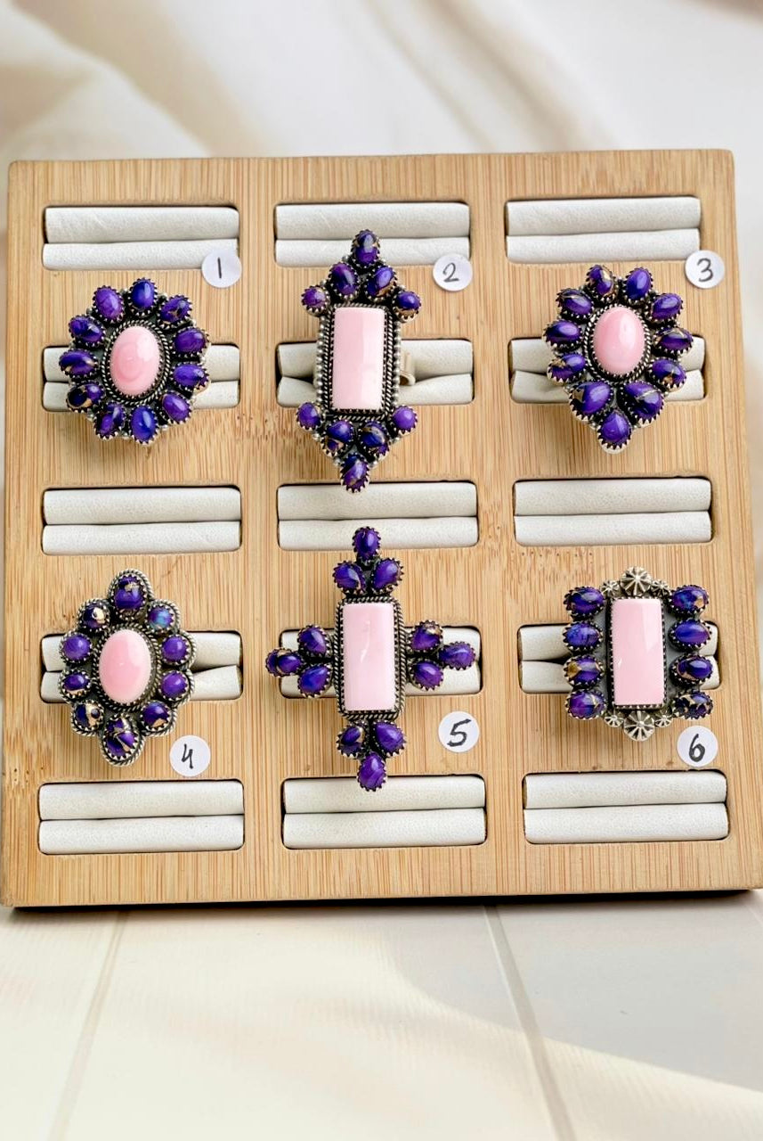 Pink Conch & Berry Dahlia Cluster Rings-Rings-Krush Kandy, Women's Online Fashion Boutique Located in Phoenix, Arizona (Scottsdale Area)